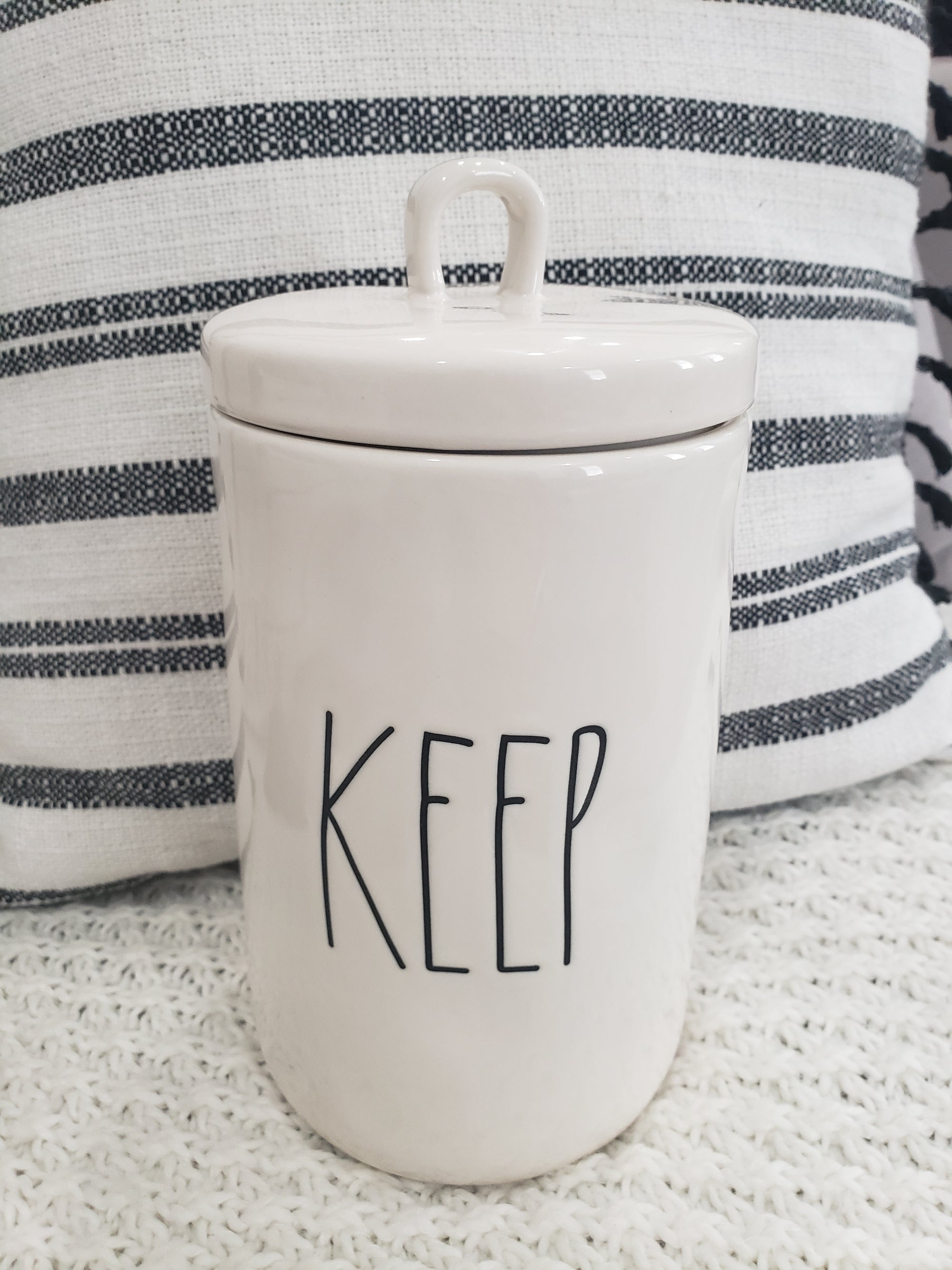 Rae Dunn "Keep" White Canister Collection