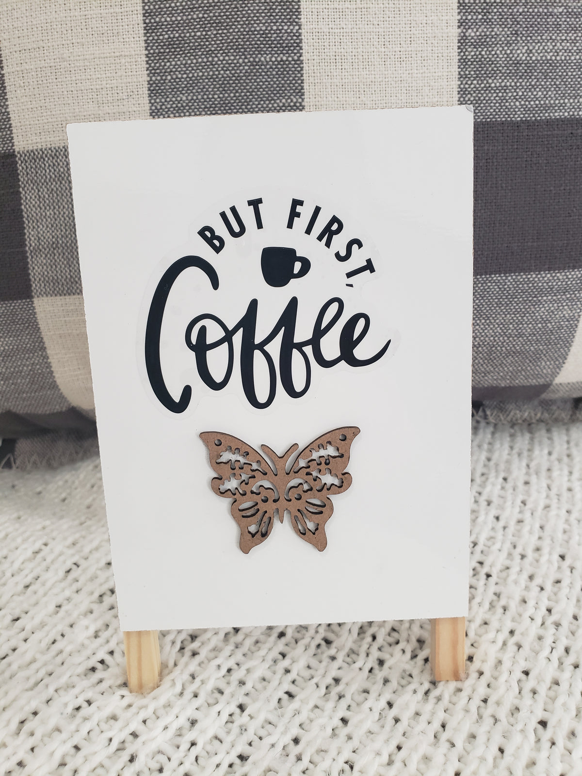 Pip Posh Design &quot;But First Coffee&quot; Mini Coffee Bar/ Tier Décor Sign