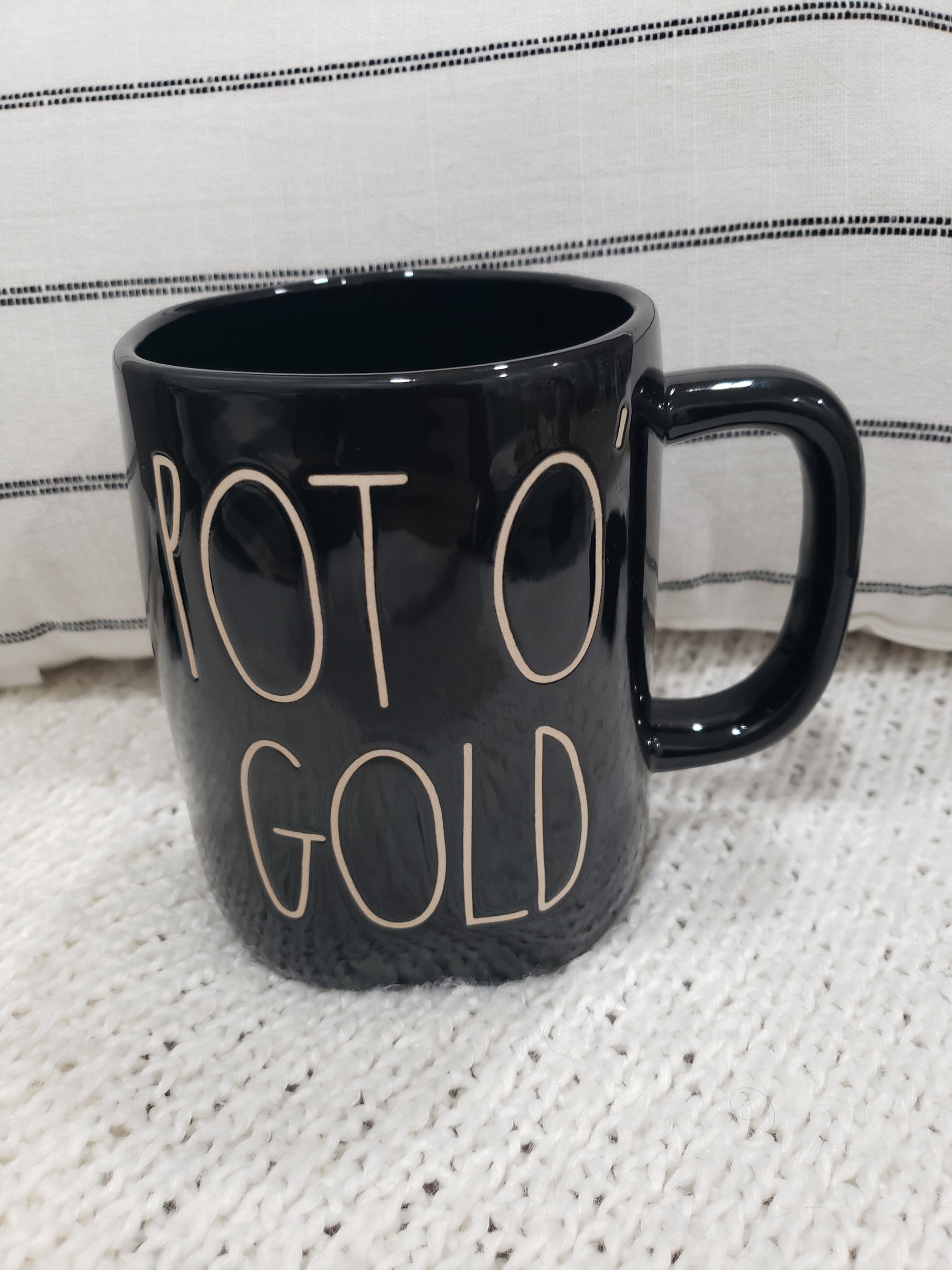 Rae Dunn "Pot O' Gold" Black Mug Collection