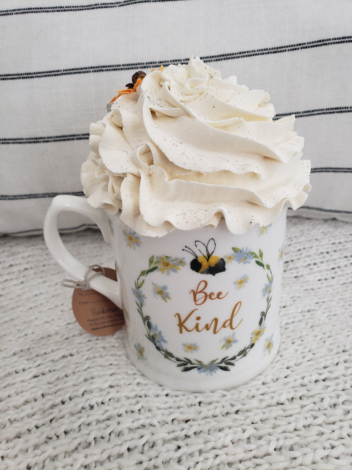Pip Posh Design Faux Sweet Décor Bee Kind Mug &amp; Ivory Whipped Topper Collection