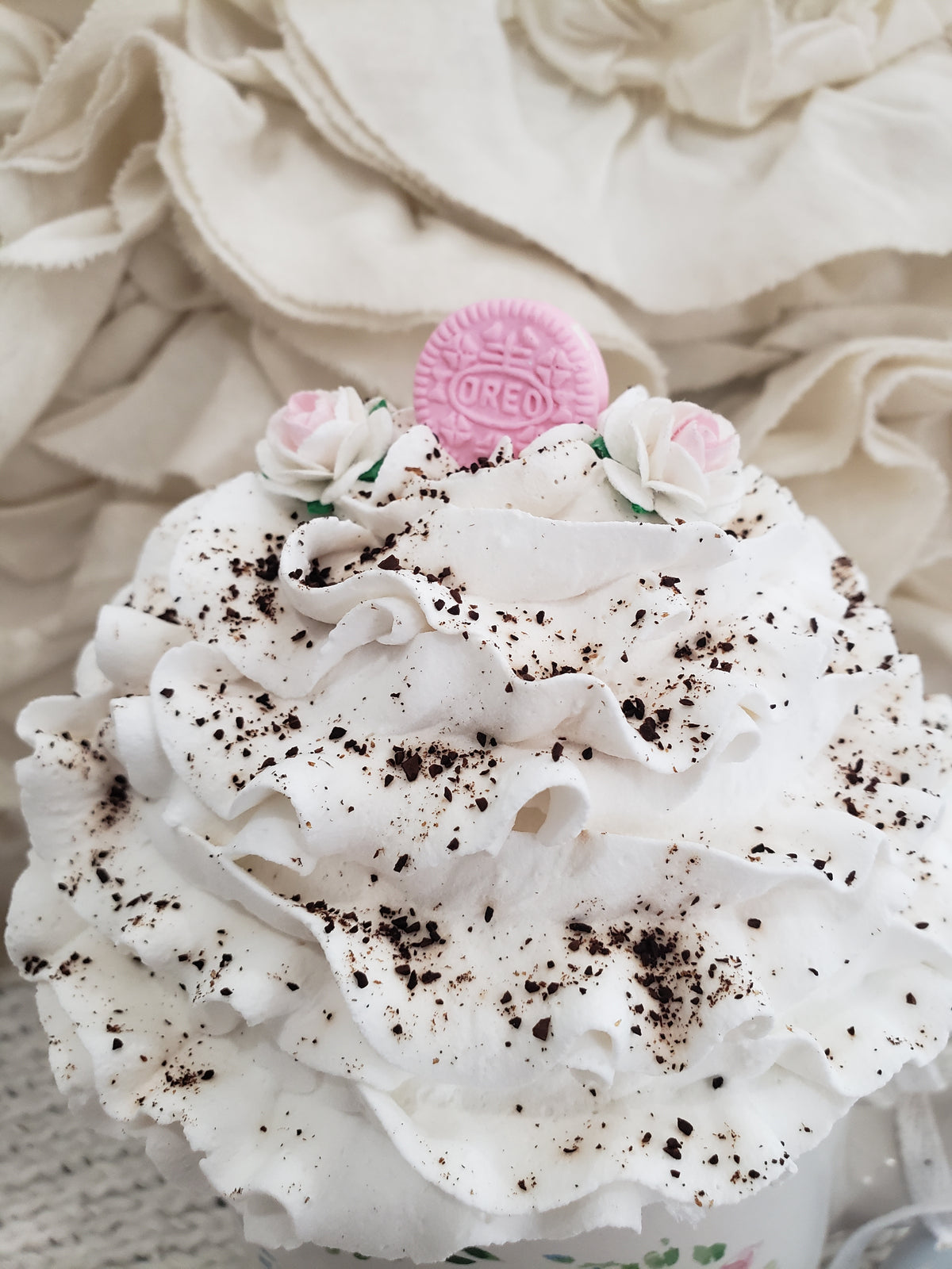 Pip Posh Design Faux Sweet Décor &quot;Relax&quot; Mug &amp; Whipped Pink Oreo Topper Collection