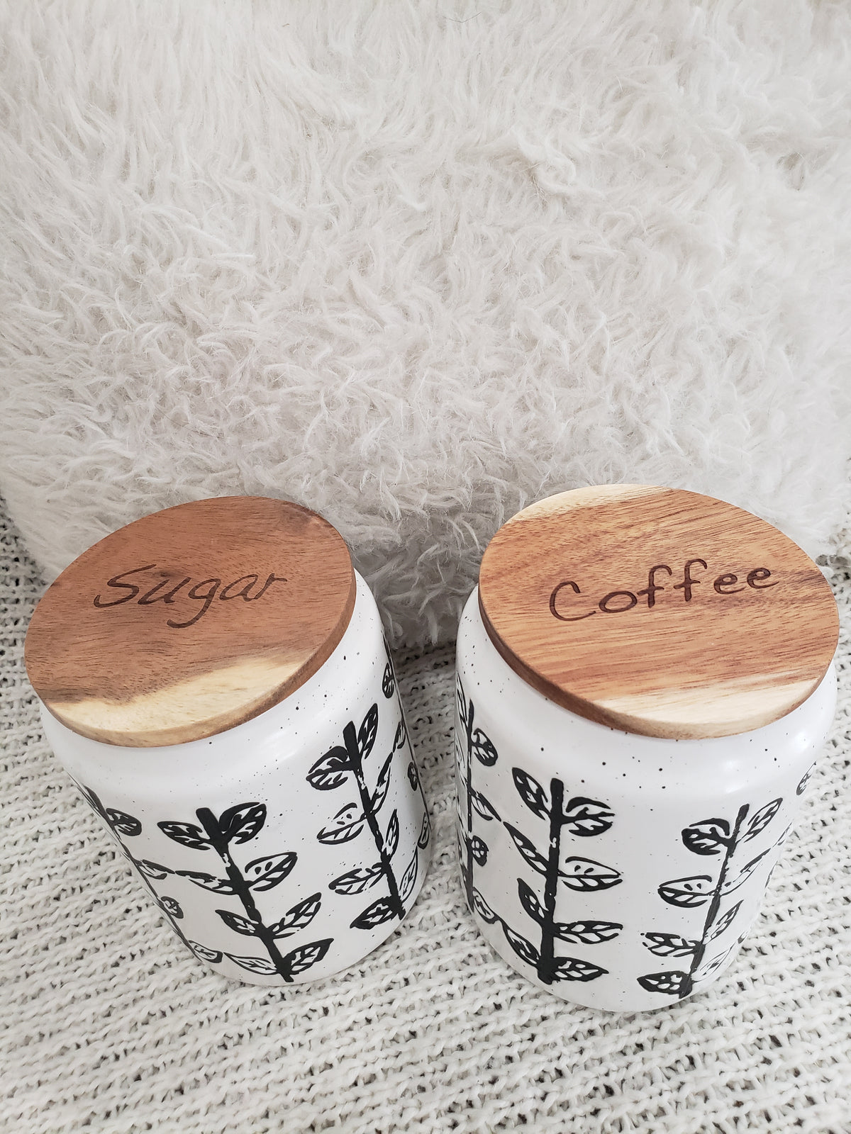 Farm House Style &quot;Sugar &amp; Coffee&quot; Cellars Set of 2