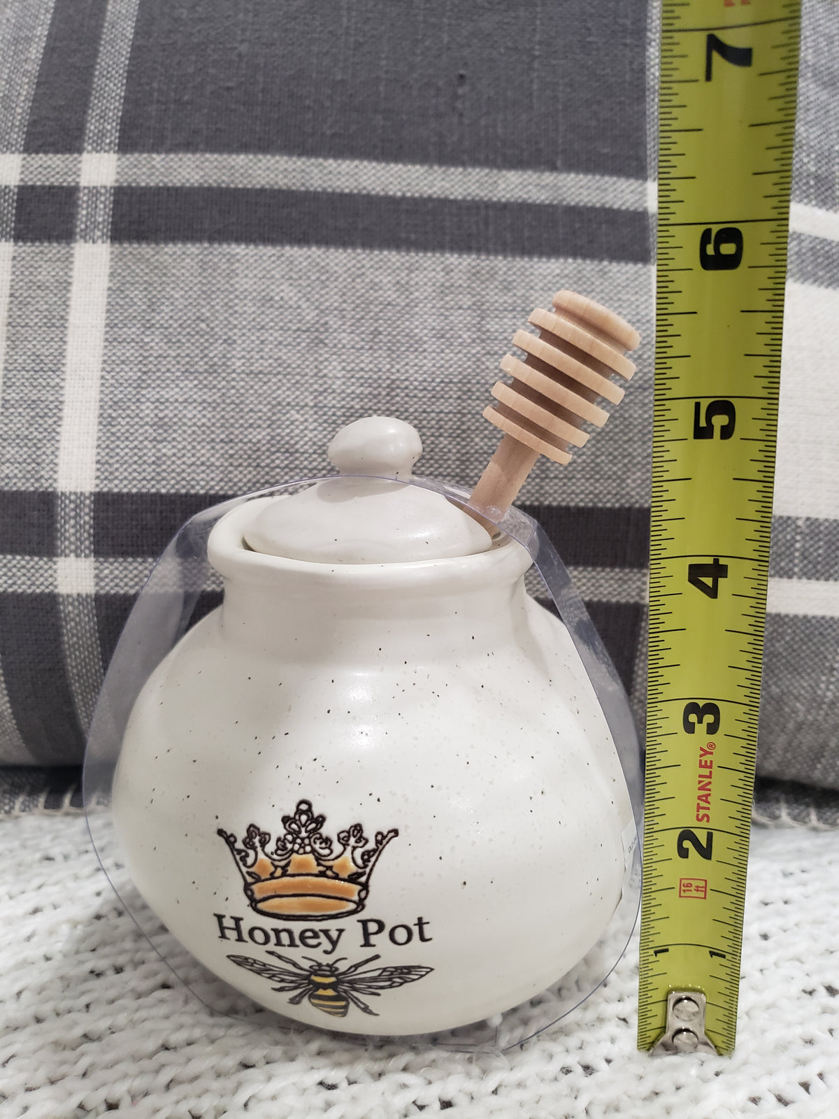 Rustic Farm House Style &quot;Honey Pot&quot; Honey Jar Crown Bee Collection