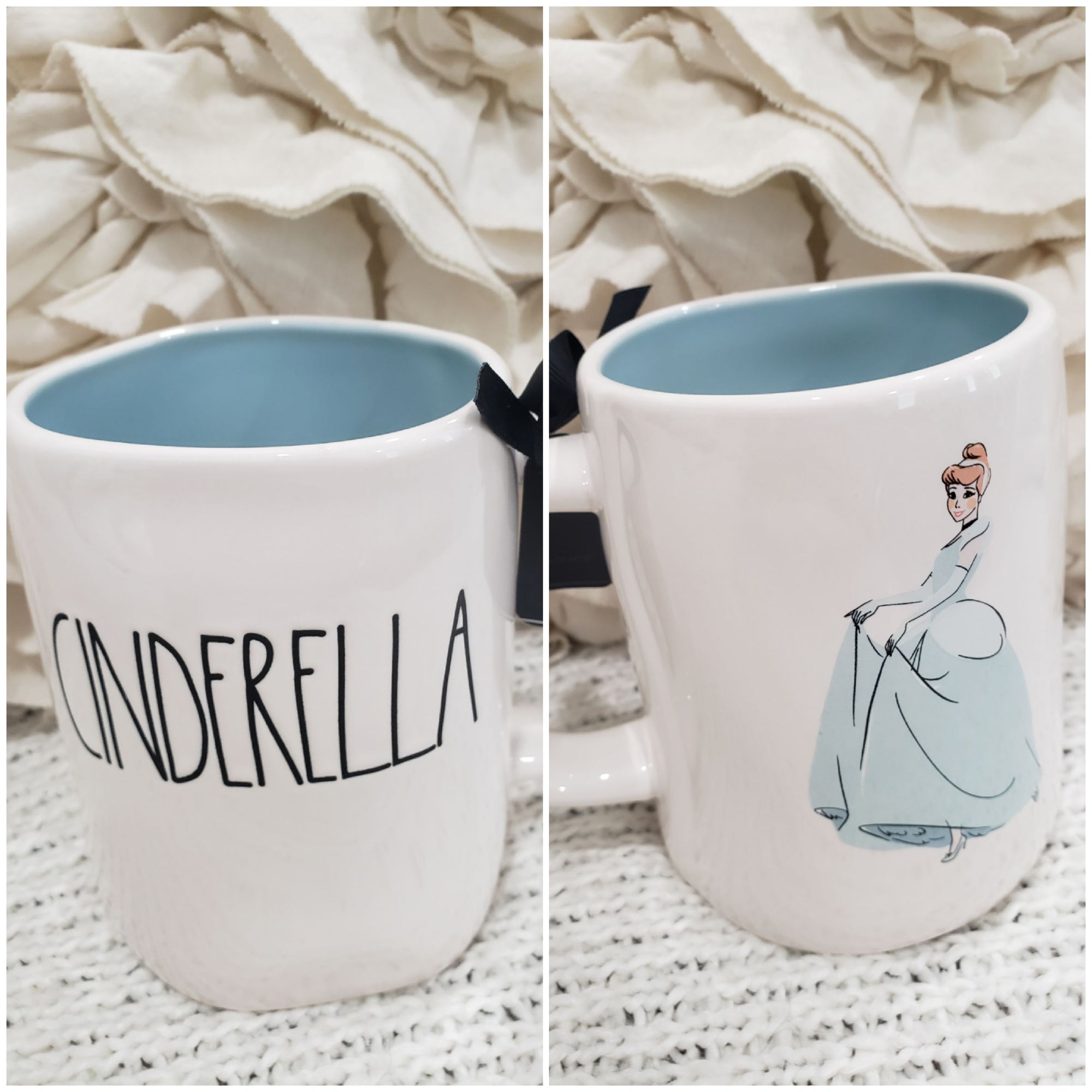 Rae Dunn "Cinderella" Double Sided Mug Disney Princess Collection