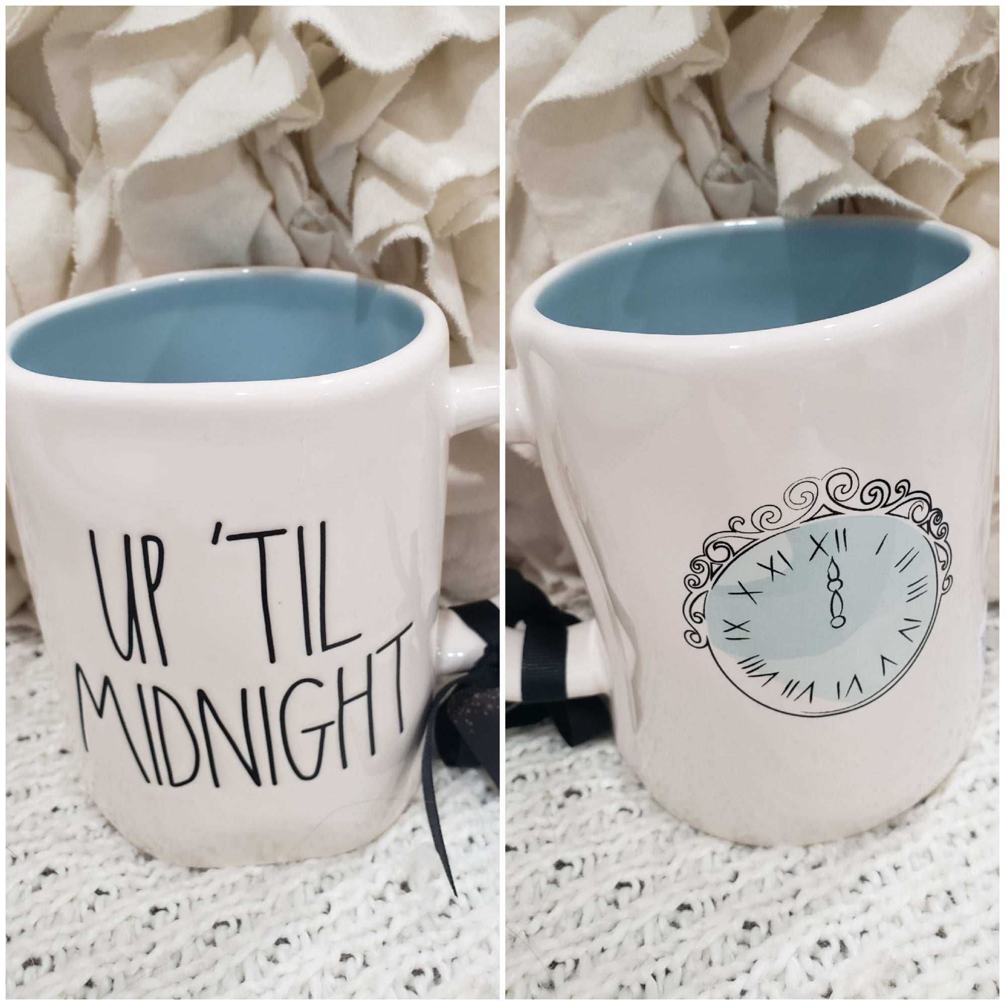 Rae Dunn "Up Till Midnight" Double Sided Mug Disney Cinderella Princess Collections