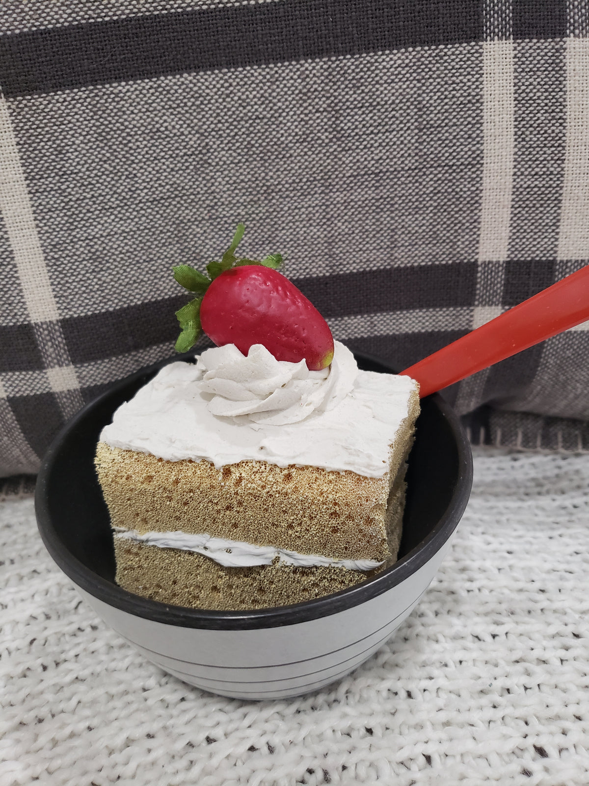 Pip Posh Design Faux Sweet Décor Strawberry Angle Food Cake Dessert Collection