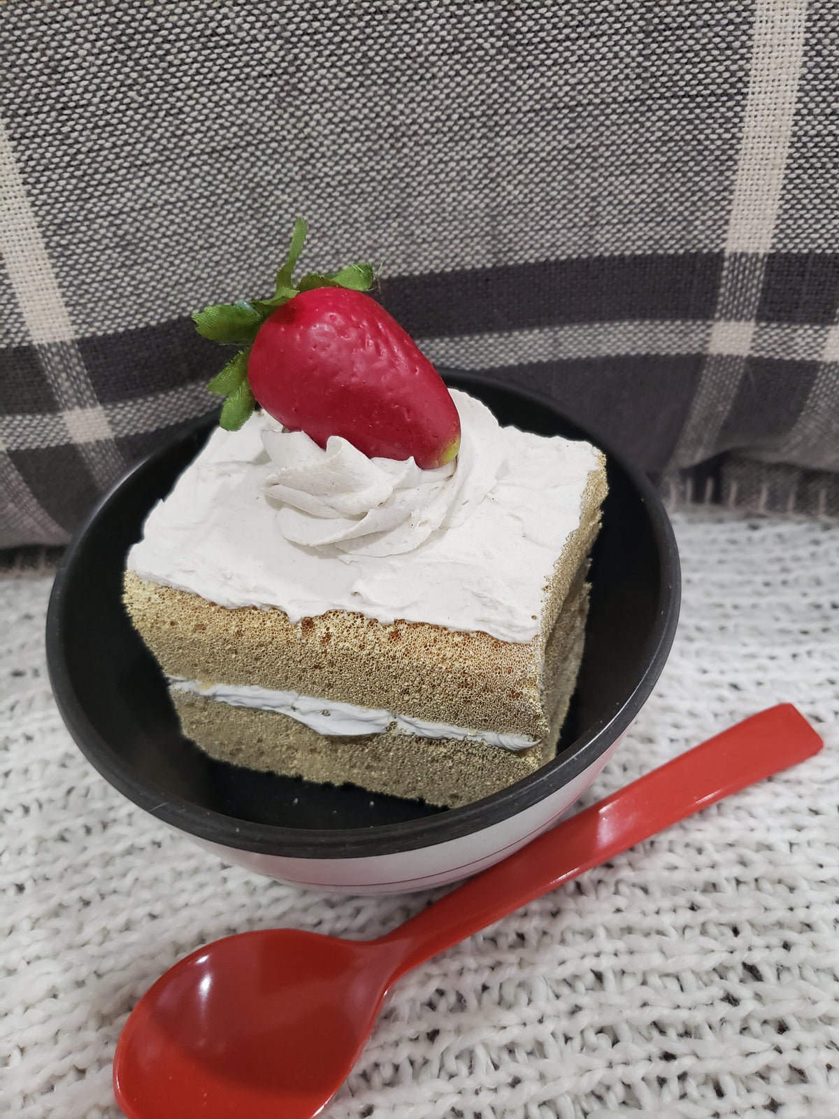 Pip Posh Design Faux Sweet Décor Strawberry Angle Food Cake Dessert Collection