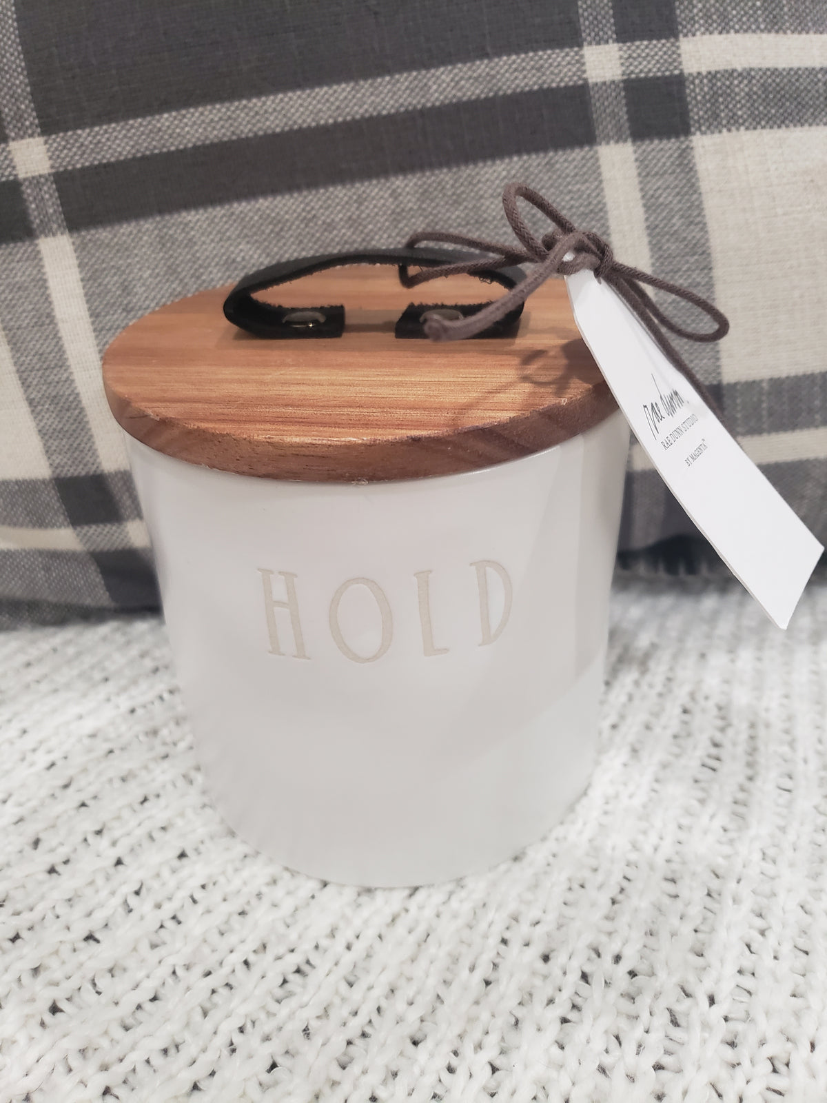 Rae Dunn &quot;Hold&quot; White Cellar Studio Collection