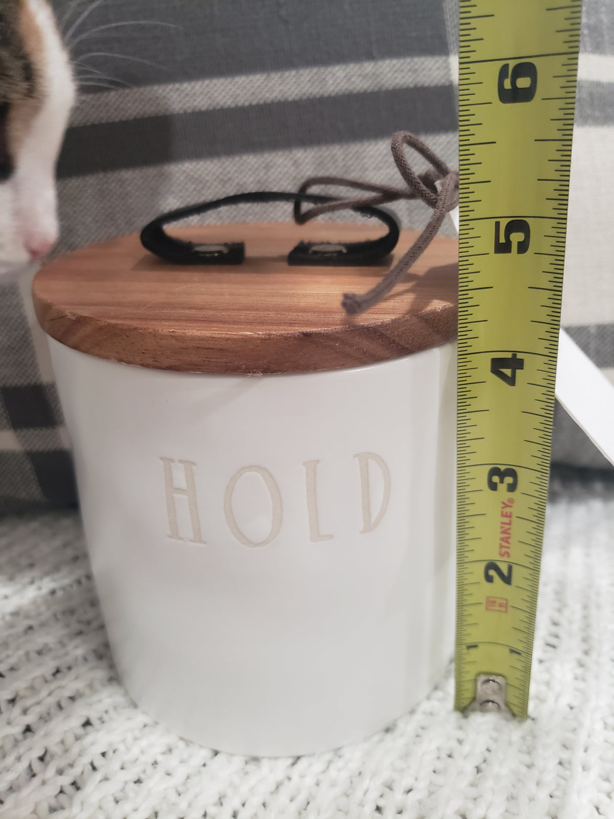 Rae Dunn &quot;Hold&quot; White Cellar Studio Collection