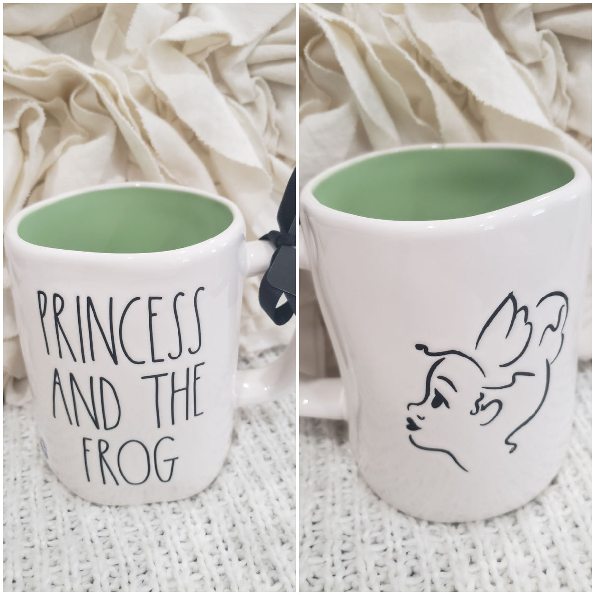 Rae Dunn &quot;Princess And The Frog&quot; Double Sided Mug Disney Princess Collection