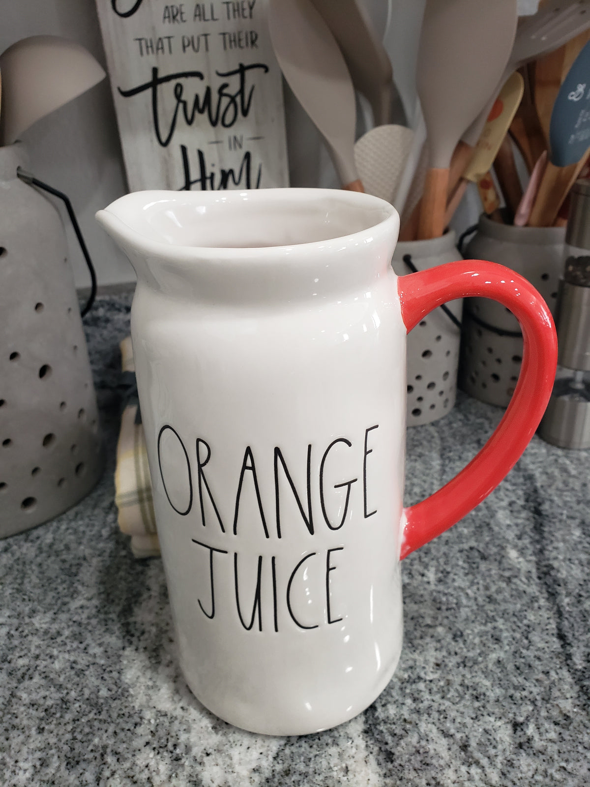 Rae Dunn &quot;Orange Juice&quot; Pitcher Farm House Collection