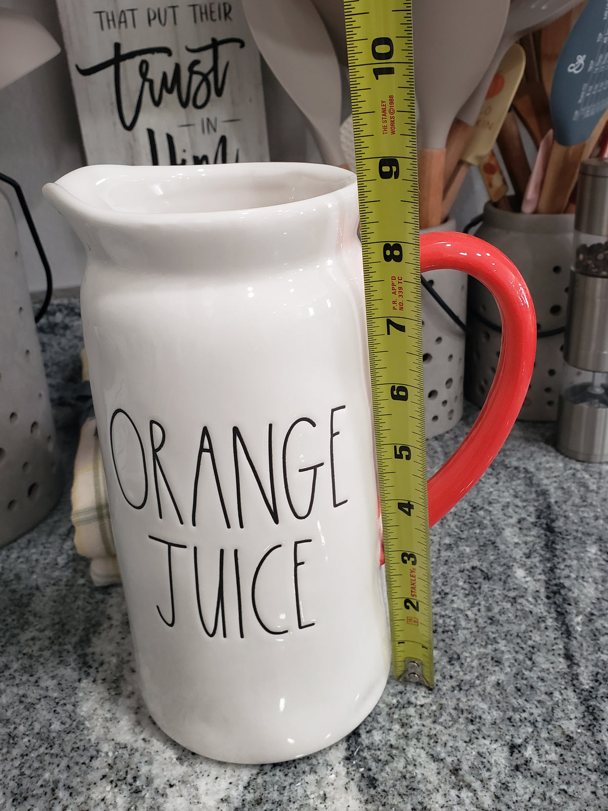 Rae Dunn &quot;Orange Juice&quot; Pitcher Farm House Collection