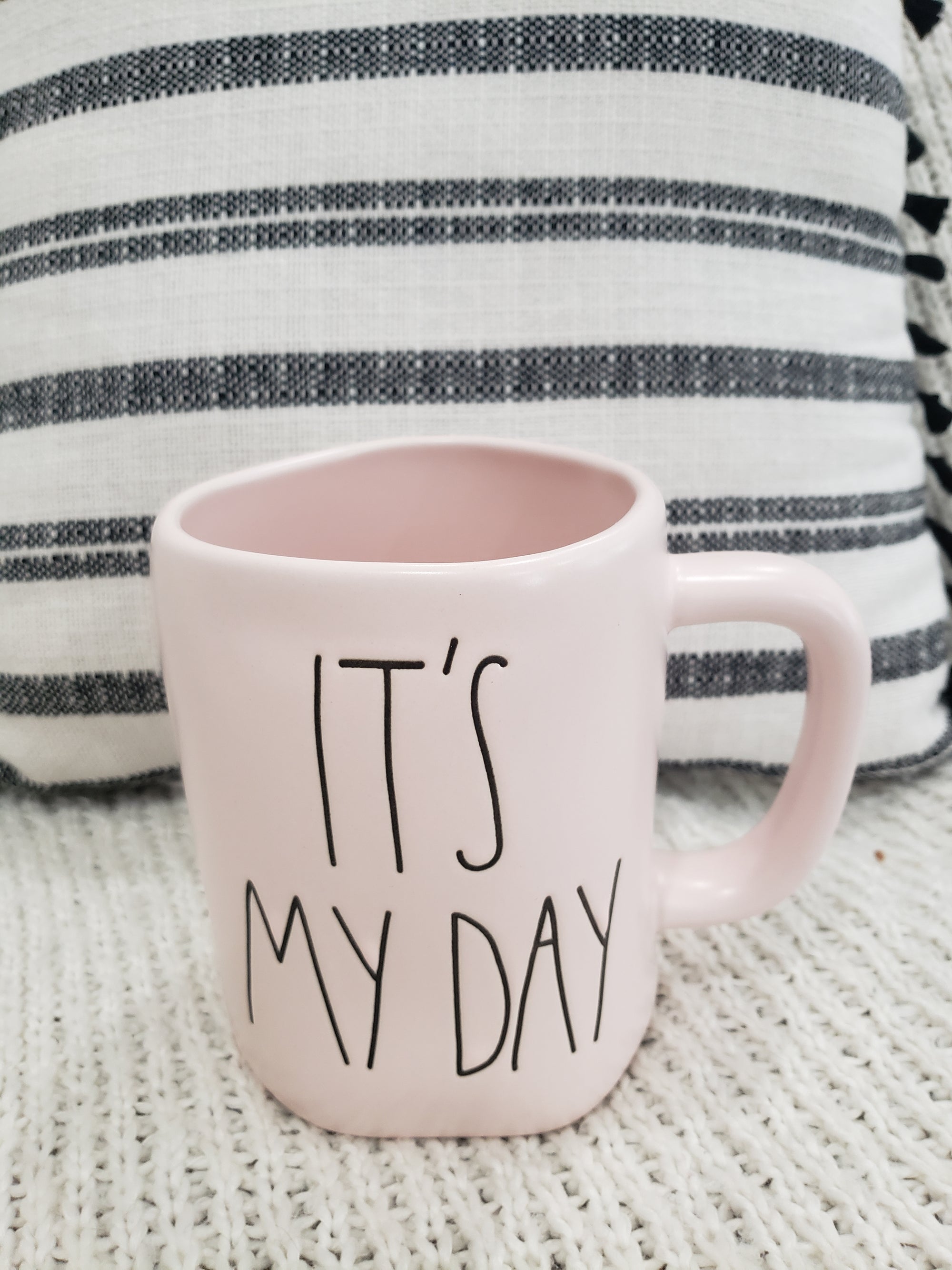 Rae Dunn "It's My Day" Powder Pink Mug Collection