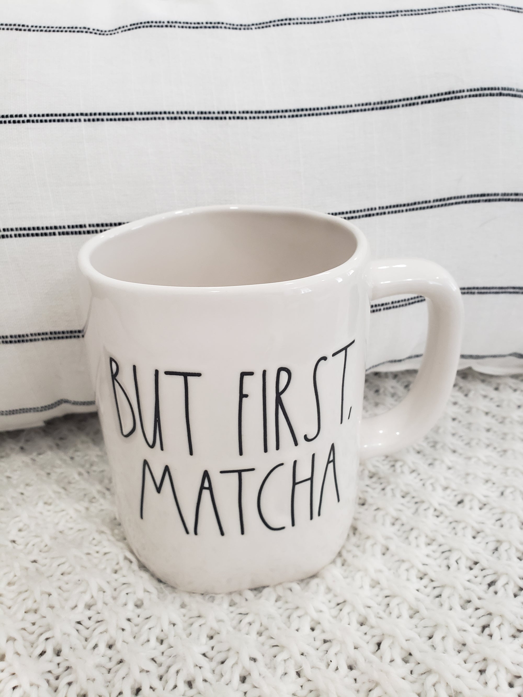 Rae Dunn "But First, Matcha" White Mug Tea Collection