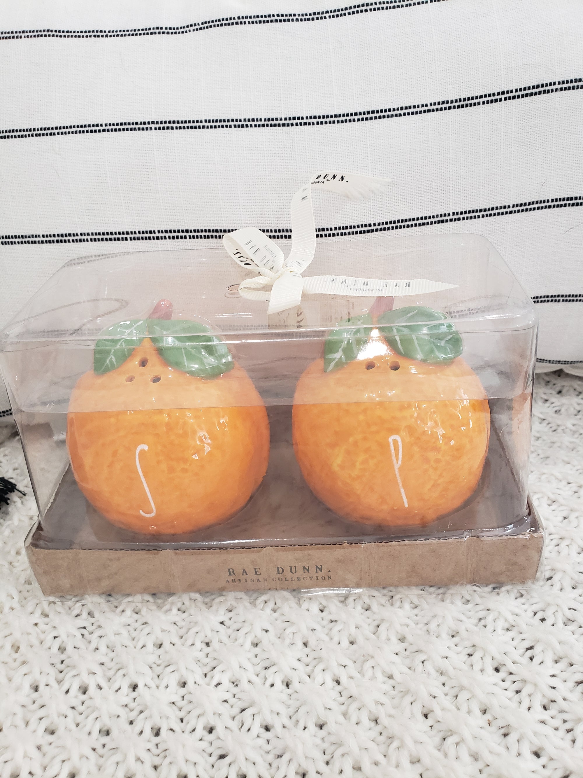 Rae Dunn "S & P" Orange Salt and Pepper Shakers Collection