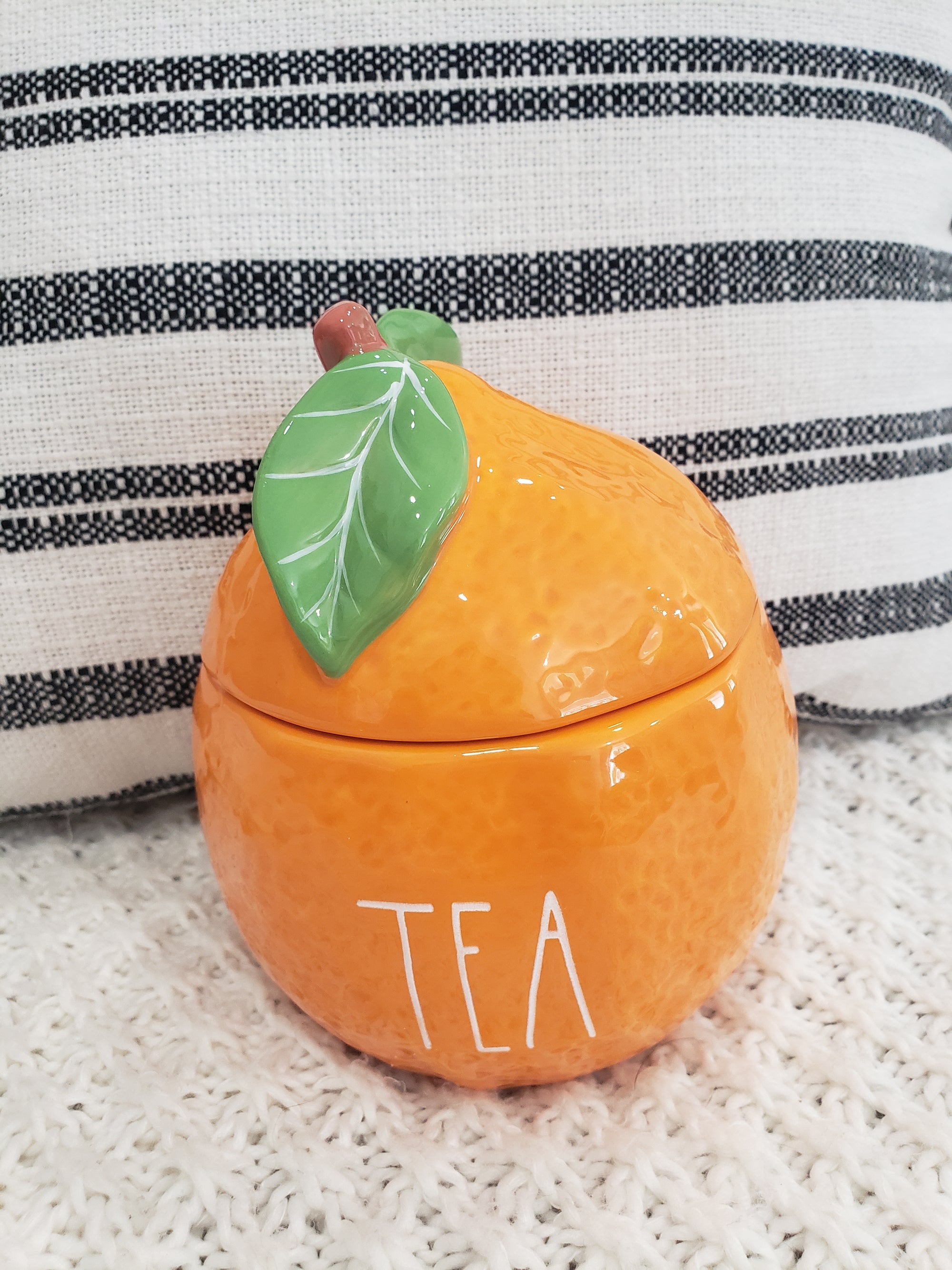 Rae Dunn "Tea" Orange Canister Collection