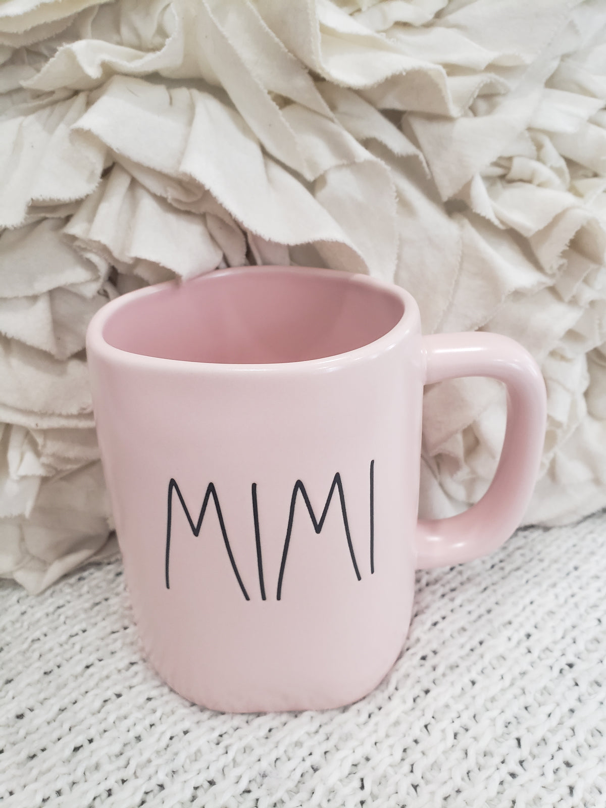 Rae Dunn &quot;Mimi&quot; Powder Pink Mug Collection