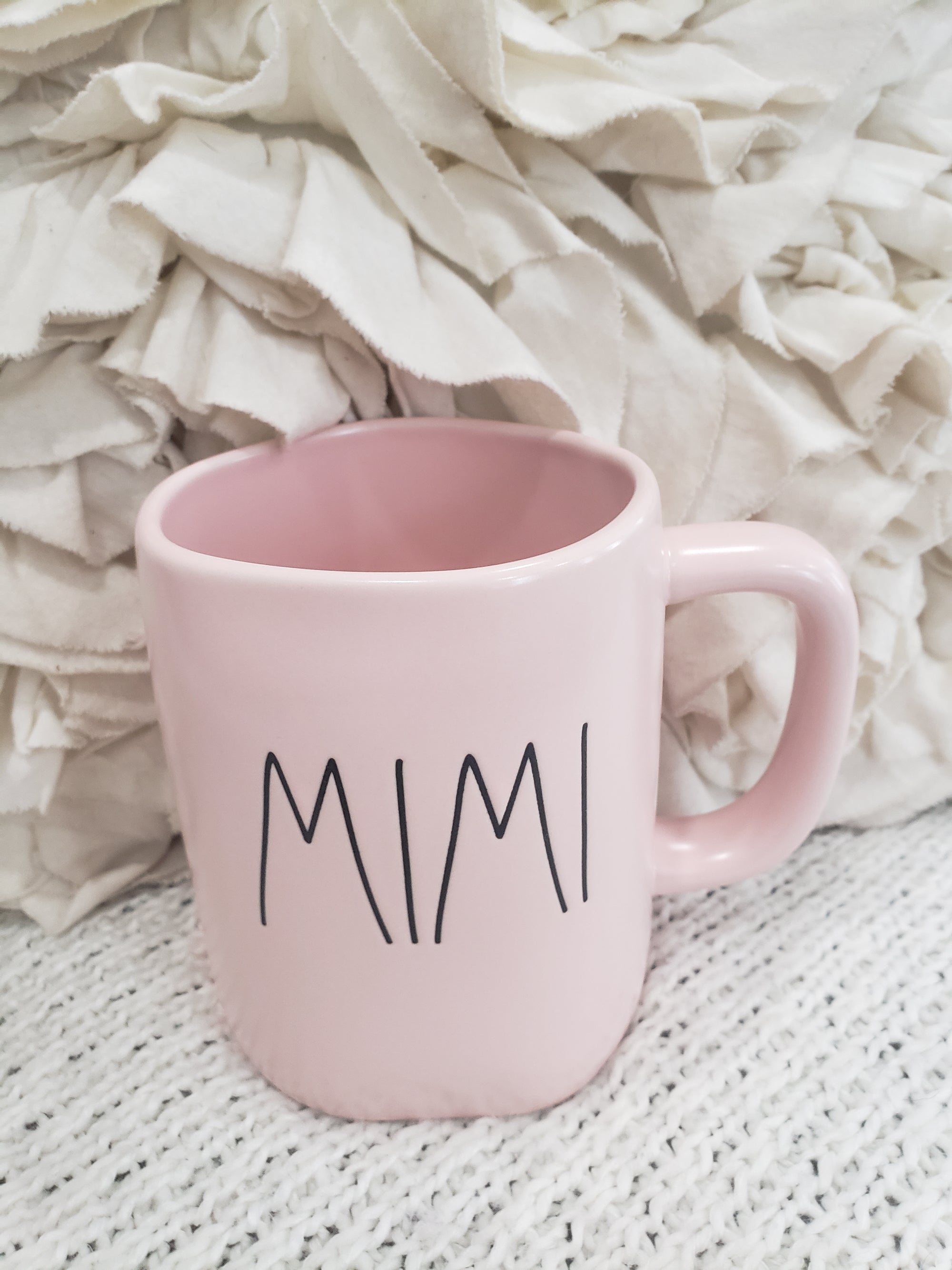 Rae Dunn "Mimi" Powder Pink Mug Collection