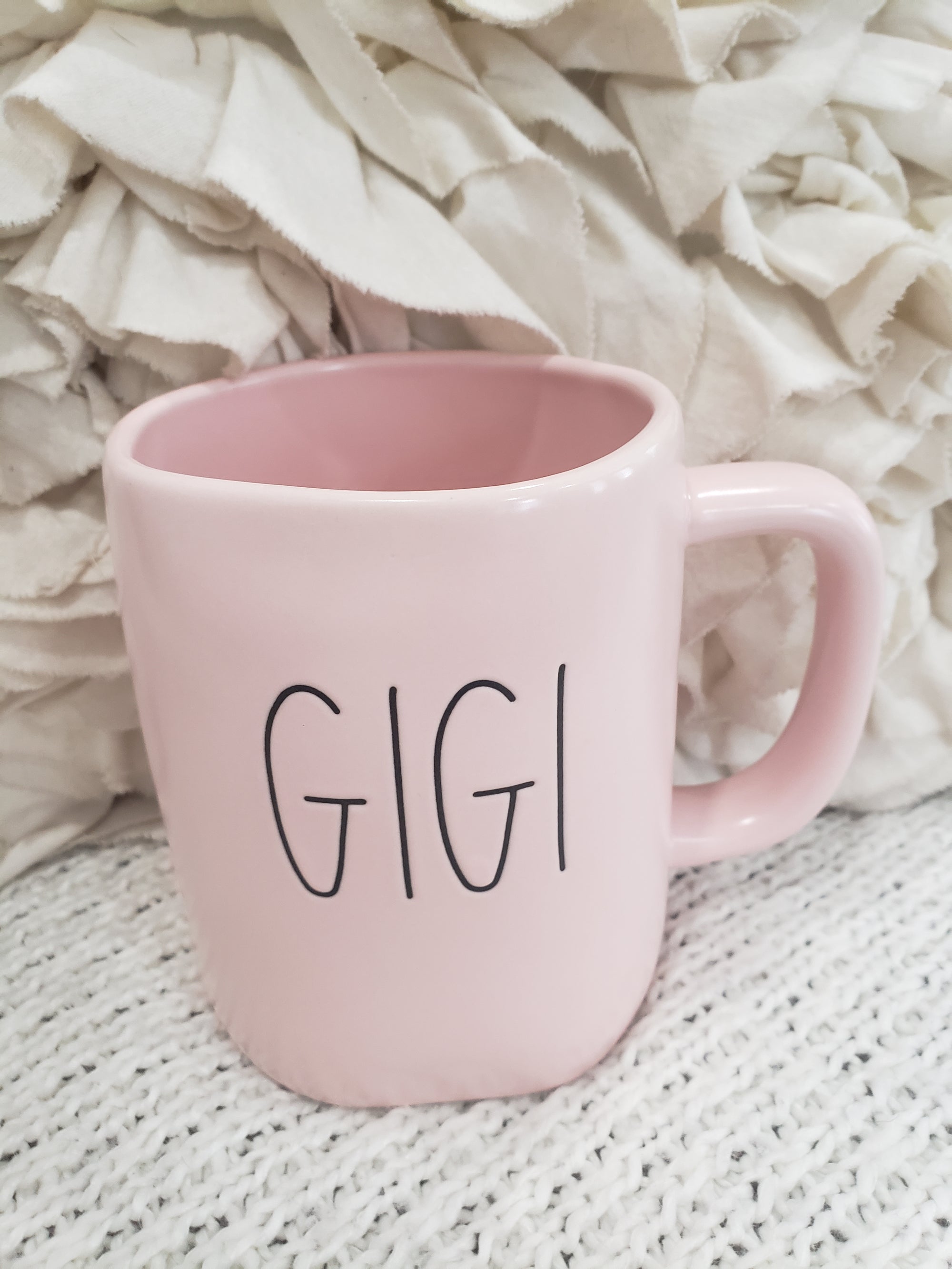 Rae Dunn "Gigi" Powder Pink Mug Collection