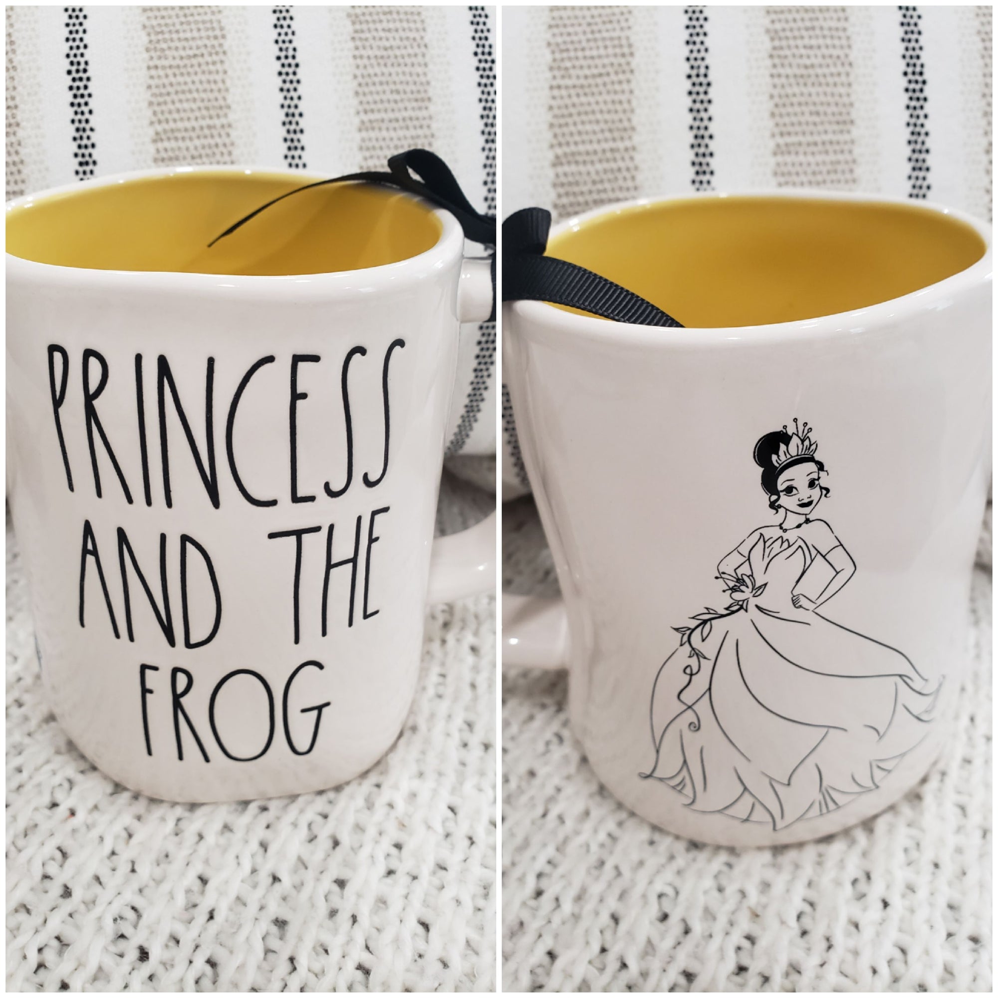 Rae Dunn "Princess And The Frog" Double Sided Mug Disney Princess Collection