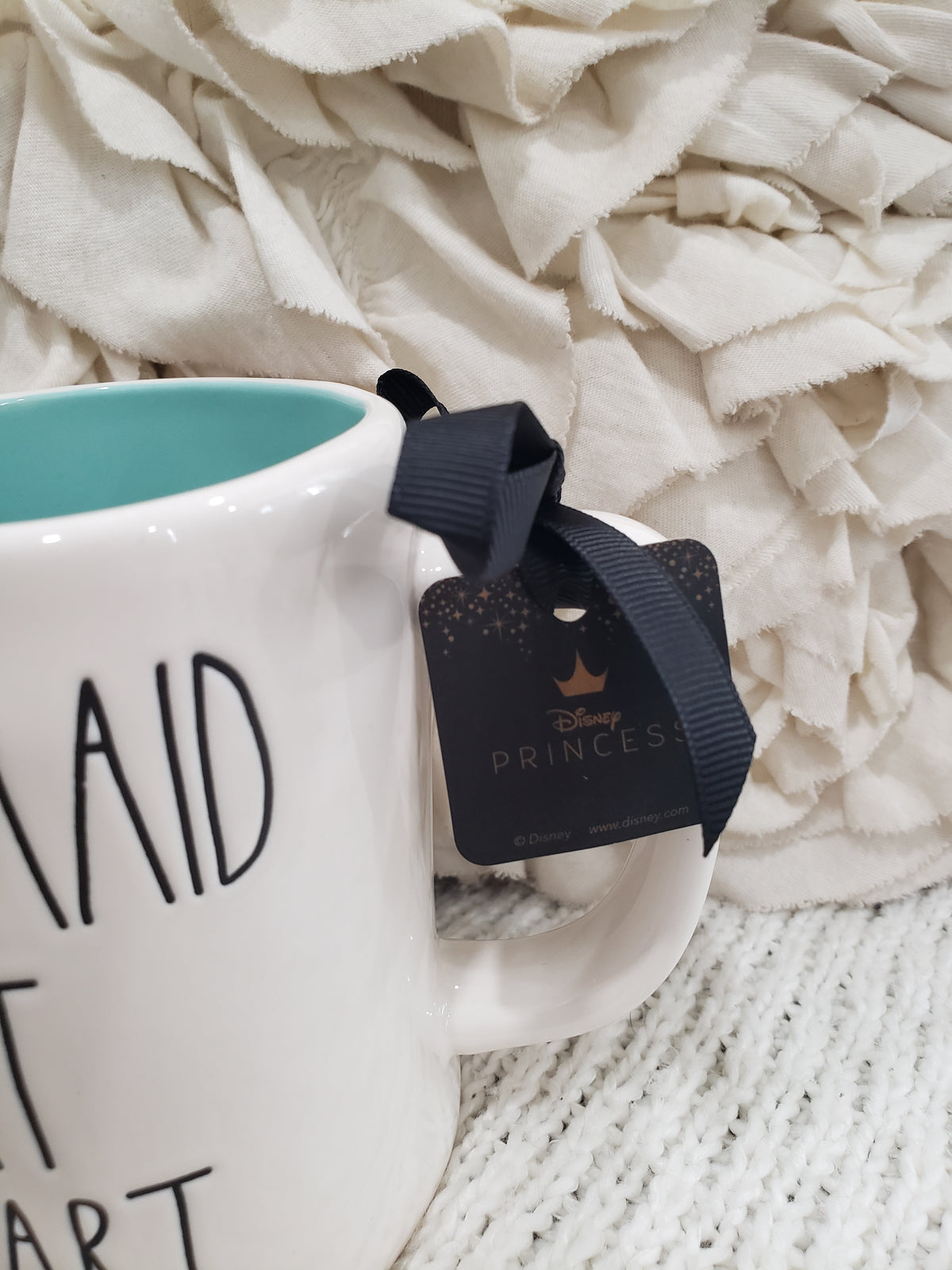 Rae Dunn &quot;Mermaid At Heart&quot; Double Sided Mug Disney Princess Collection