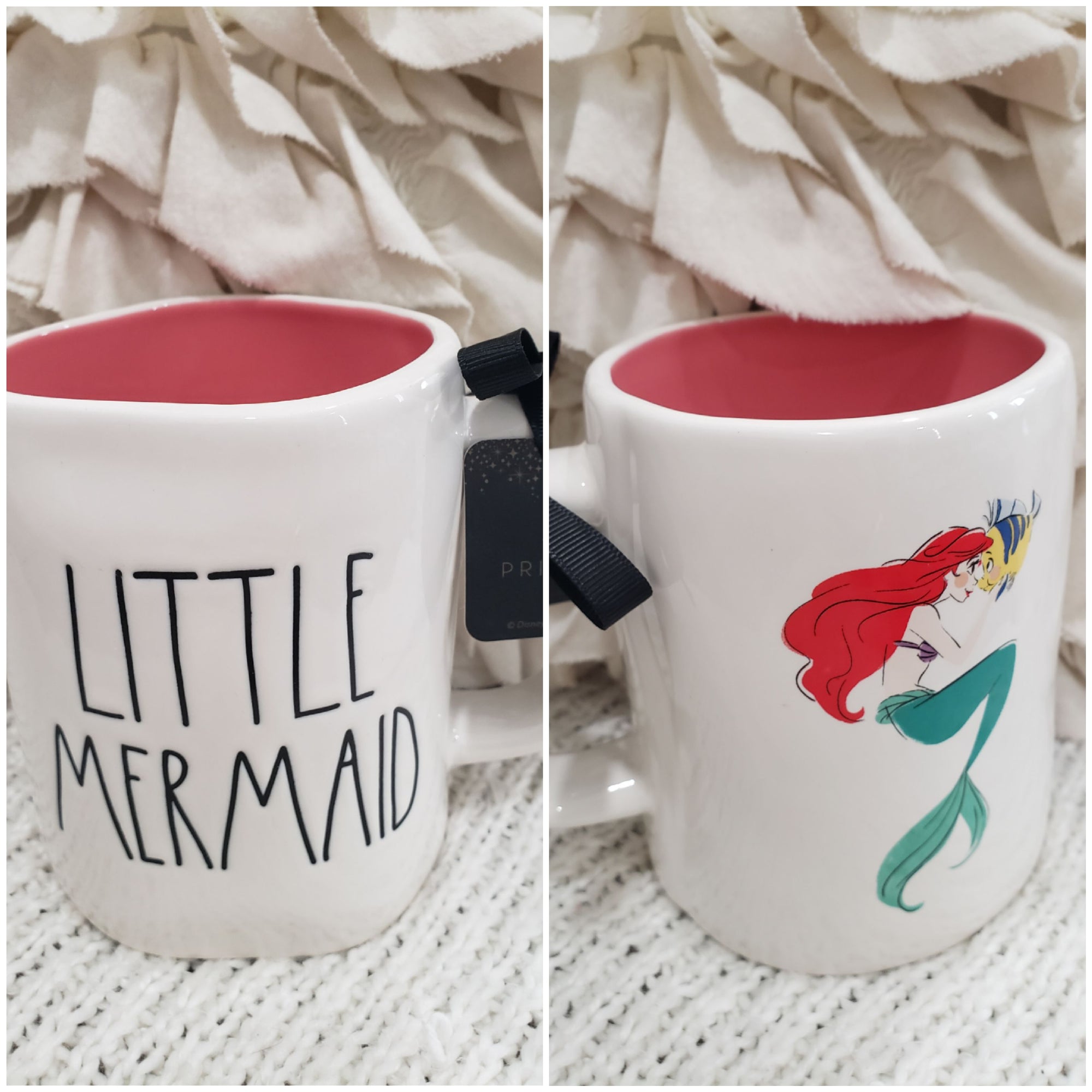 Rae Dunn "Little Mermaid" Double Sided Mug Disney Princess Collection