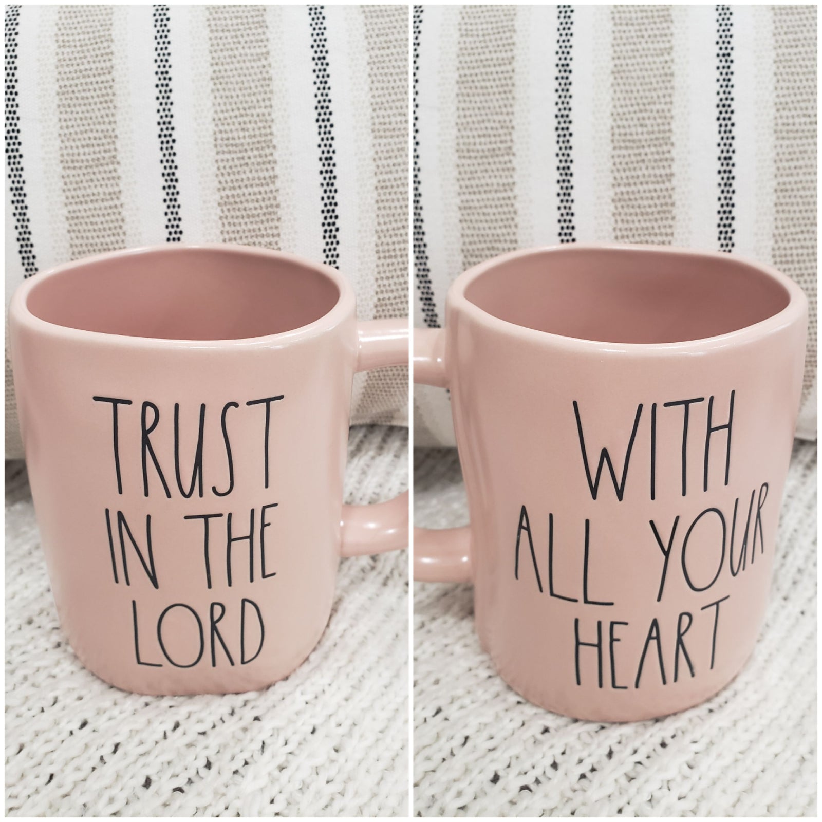 Rae Dunn "Trust In the Lord With All Your Heart" Double Sided Mug Faith Collection