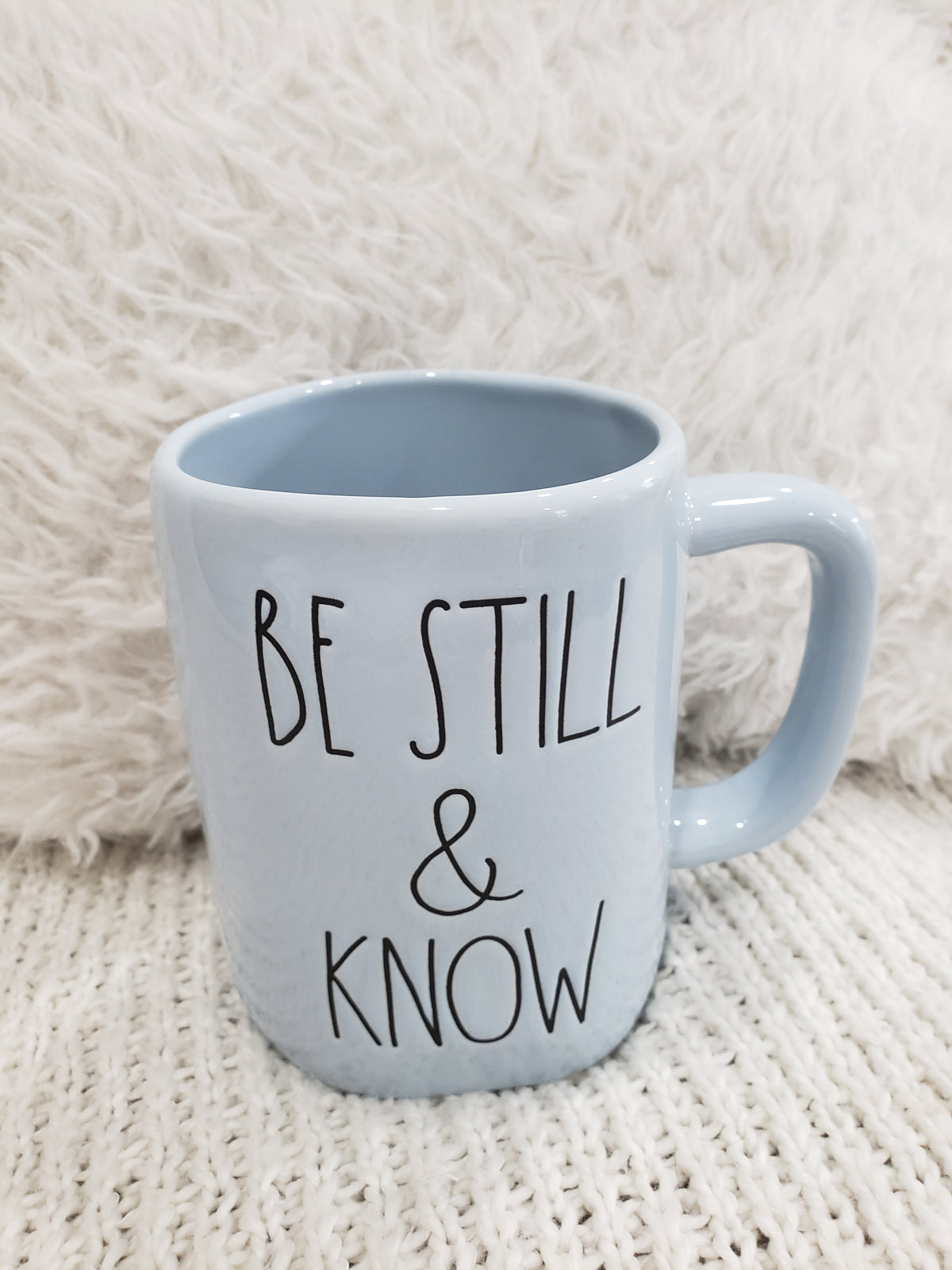 Rae Dunn &quot;Be Still &amp; Know&quot; Powder Blue Mug Faith Collection