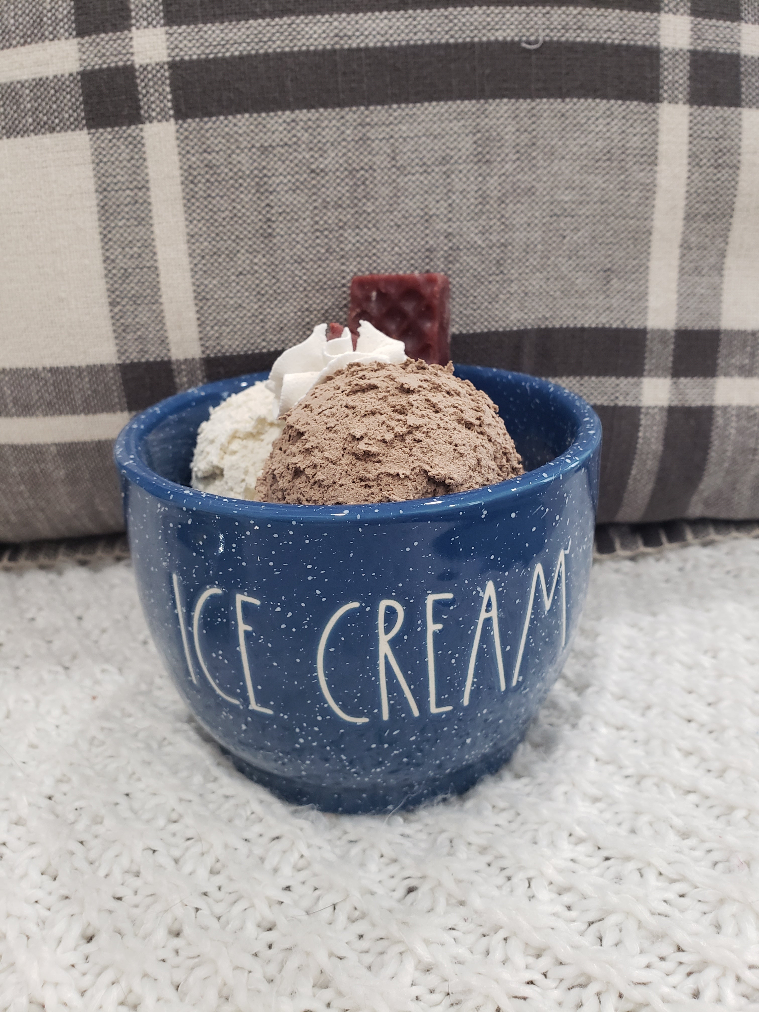 Rae Dunn Ice Cream Blue Speckled Bowl & Pip Posh Design Faux Sweet D -  PipPosh