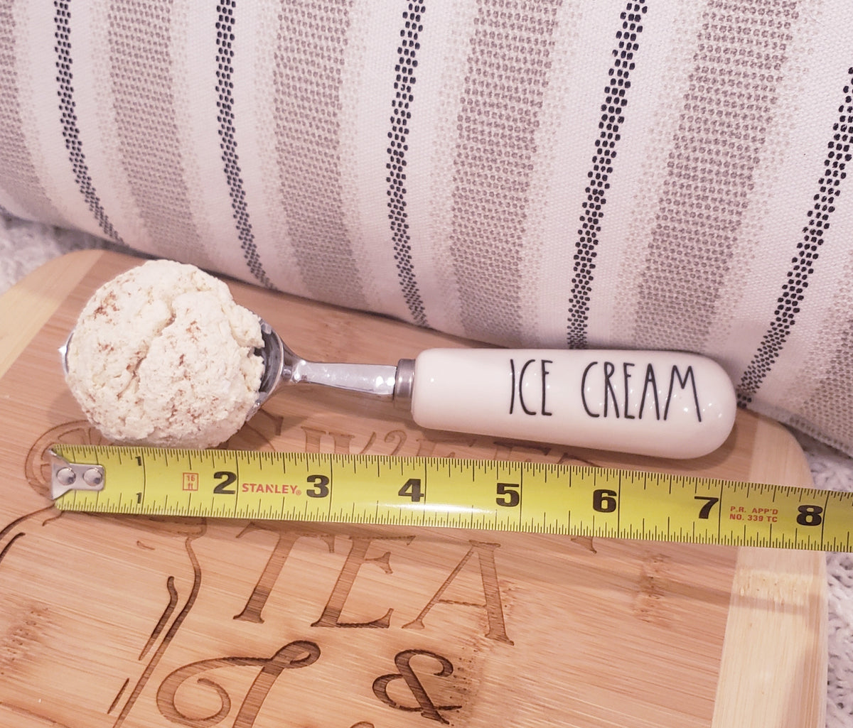 Rae Dunn &quot;Ice Cream&quot; Ice Cream Scooper &amp; Pip Posh Designs Faux Sweet Décor Vanilla Ice Cream Scoop
