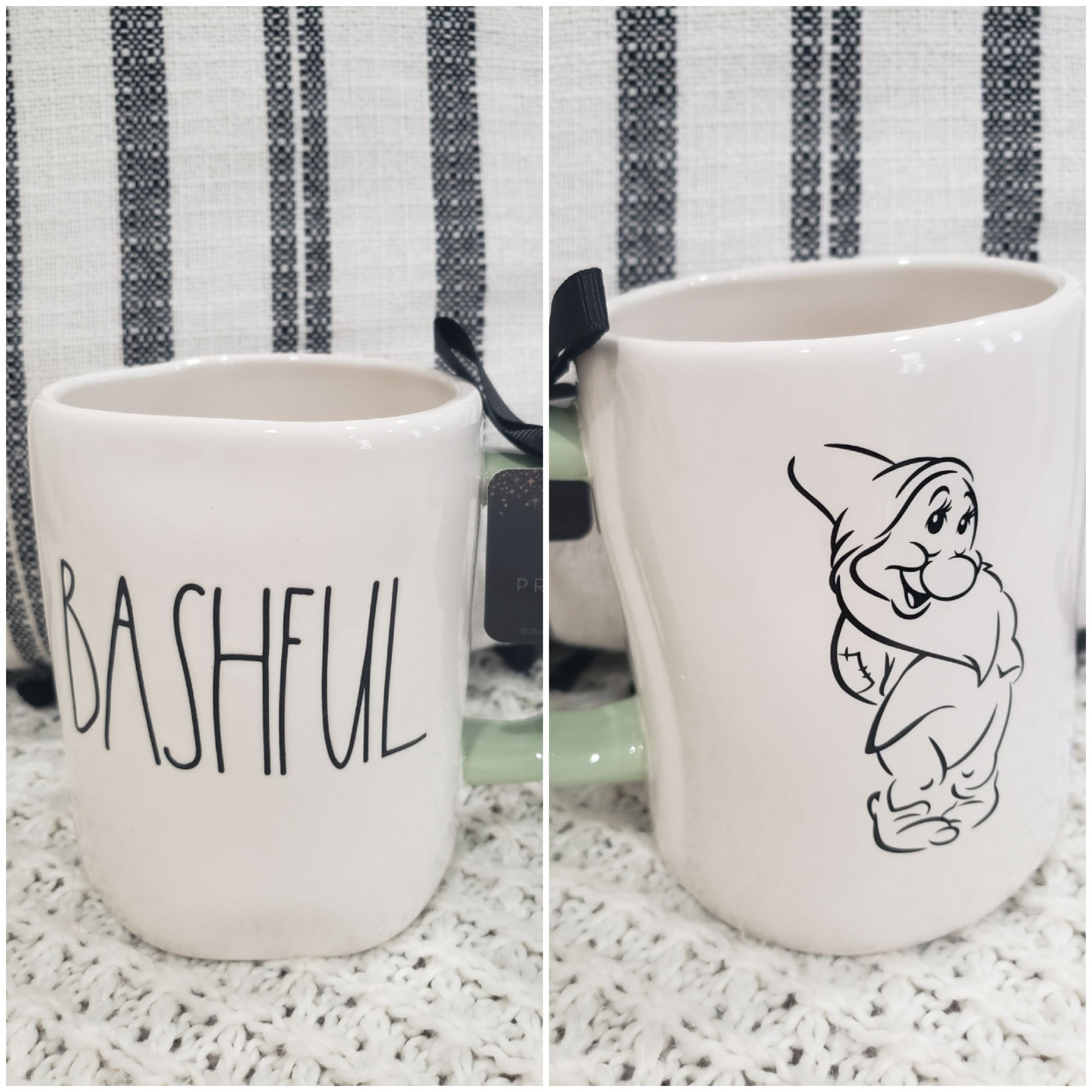 Rae Dunn " Bashful" Double Sided Mug Disney's Princess Collection