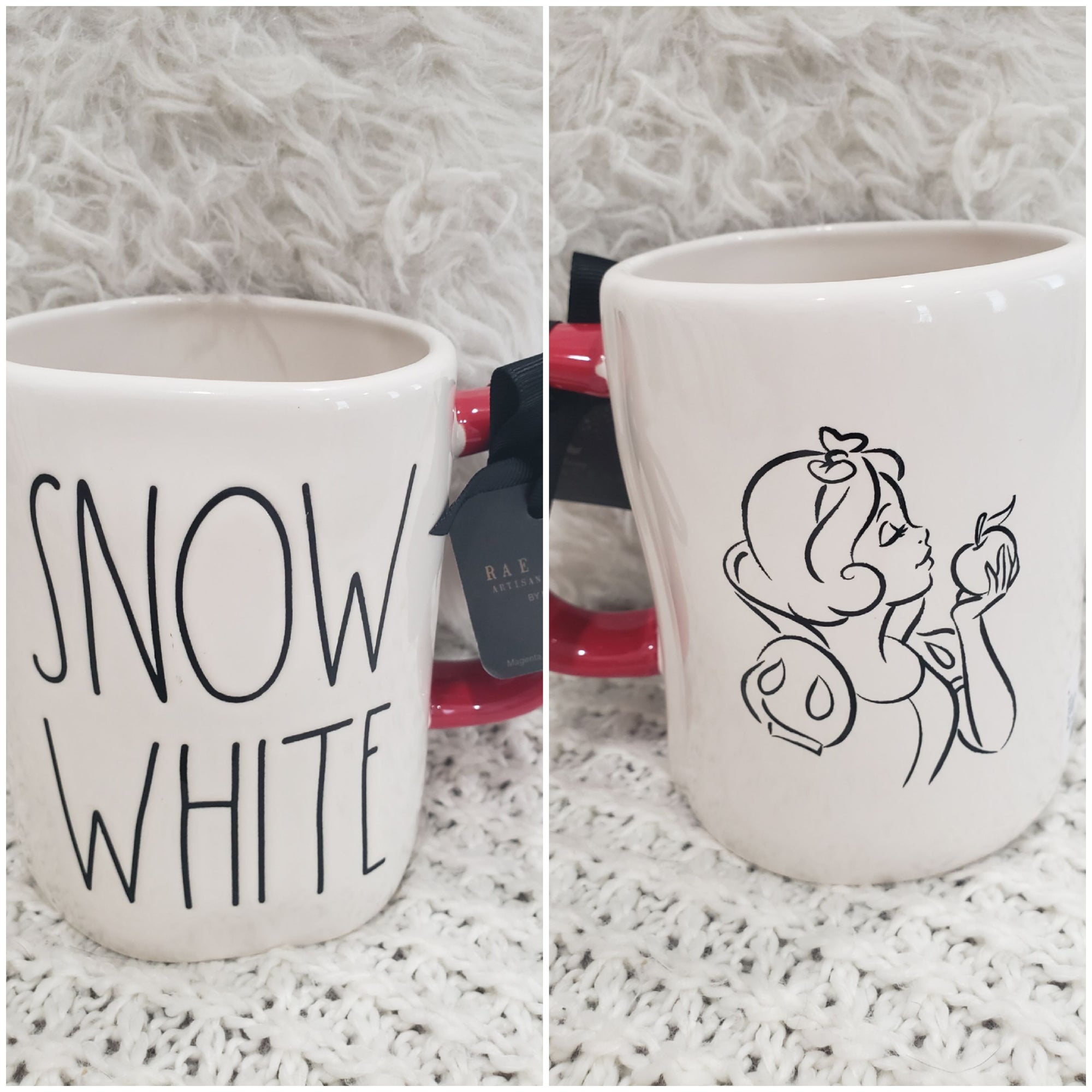 Rae Dunn "Snow White" Snow White Double Sided Mug Disney's Snow White Princess Collection