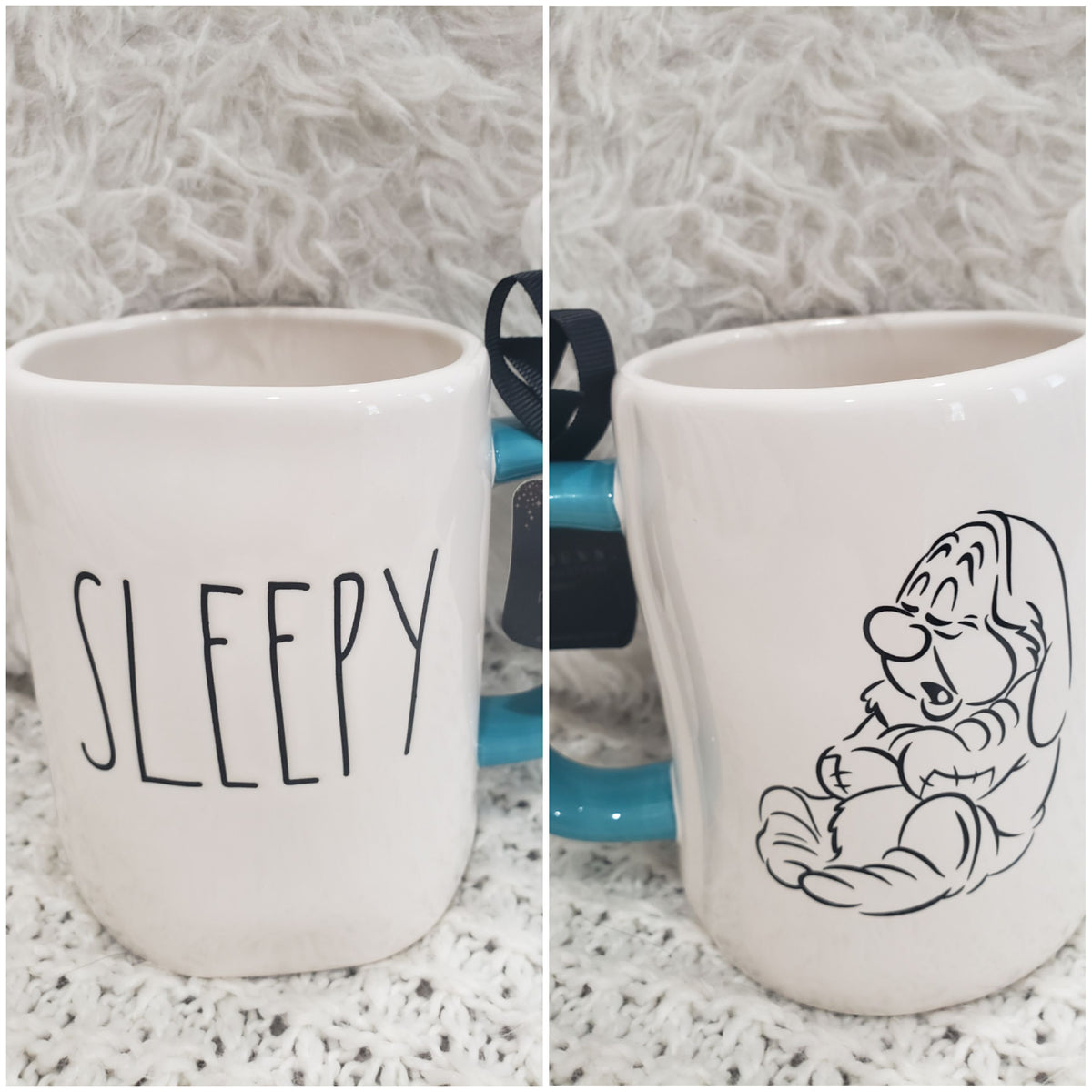 Rae Dunn &quot;Sleepy&quot; Double Sided Mug Disney&#39;s Princess Collection