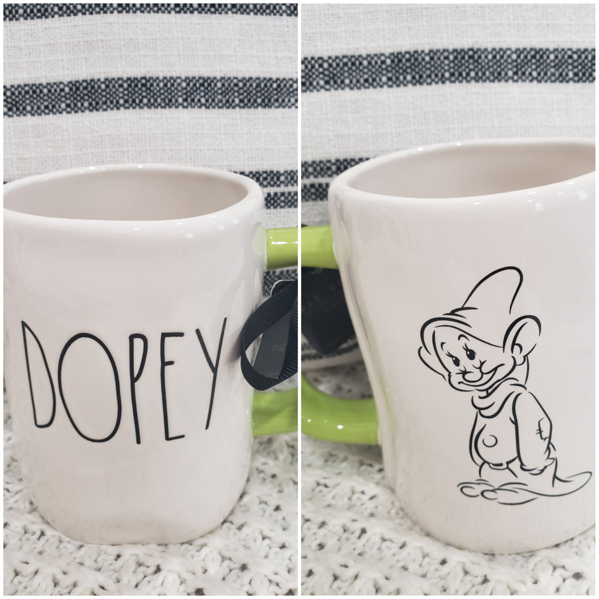 Rae Dunn &quot;Dopey&quot; Double Sided Mug Disney&#39;s Princess Collection