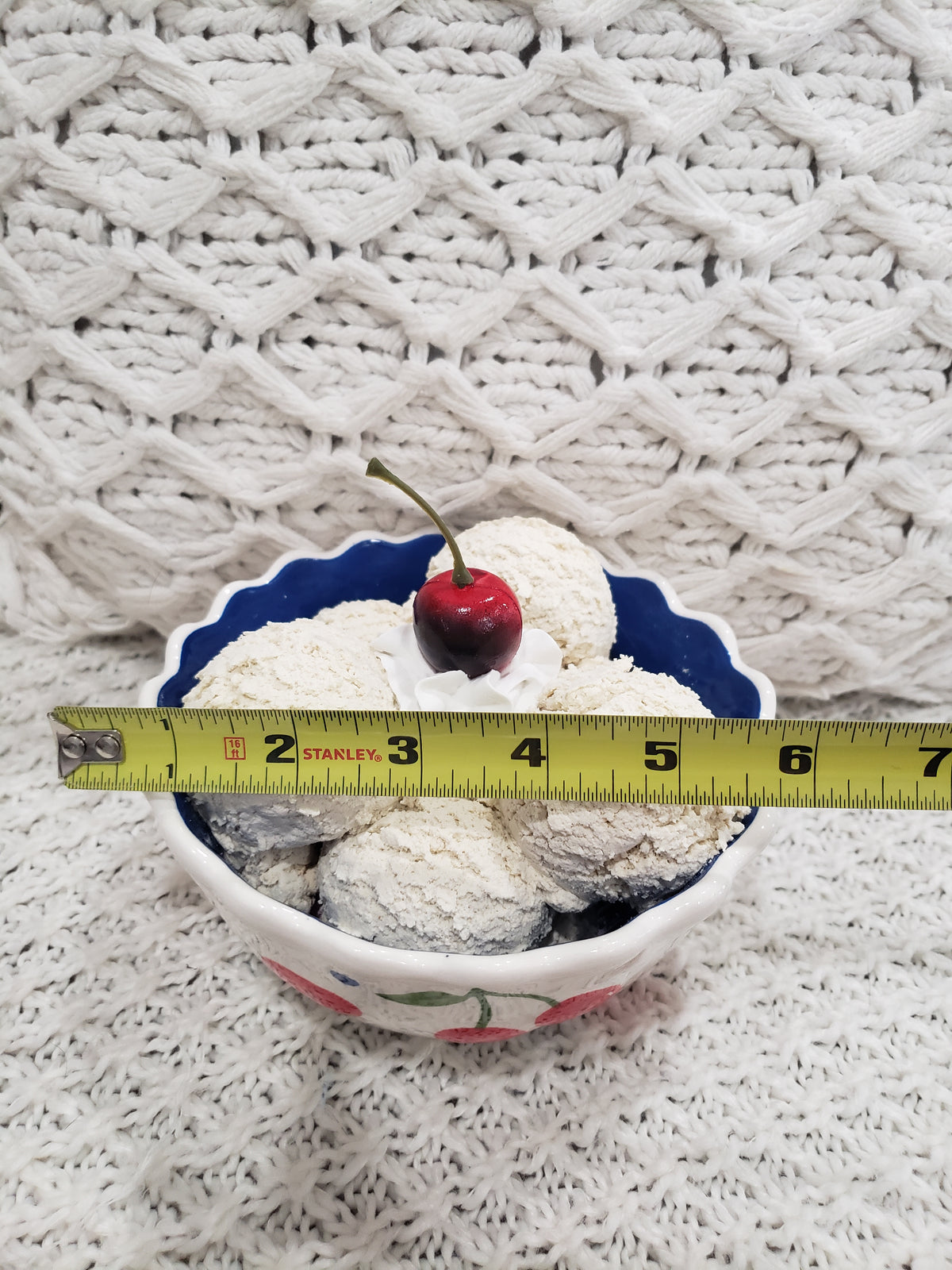Pip Posh Design Faux Sweet Décor Cherry Bowl &amp; Vanilla Ice Cream Dessert Collection
