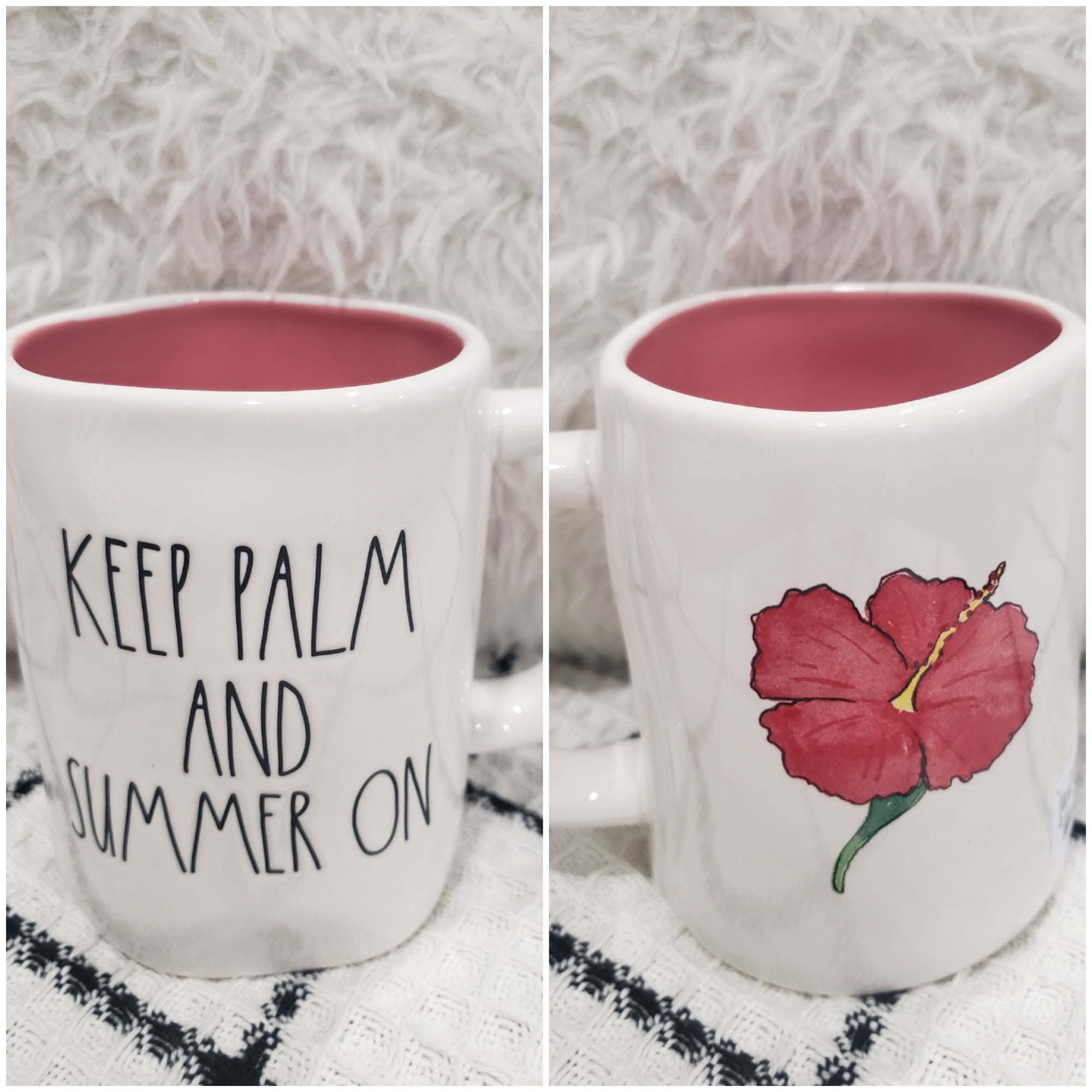 Rae Dunn "Keep Palm And Summer On"  Double Sided Mug Collection