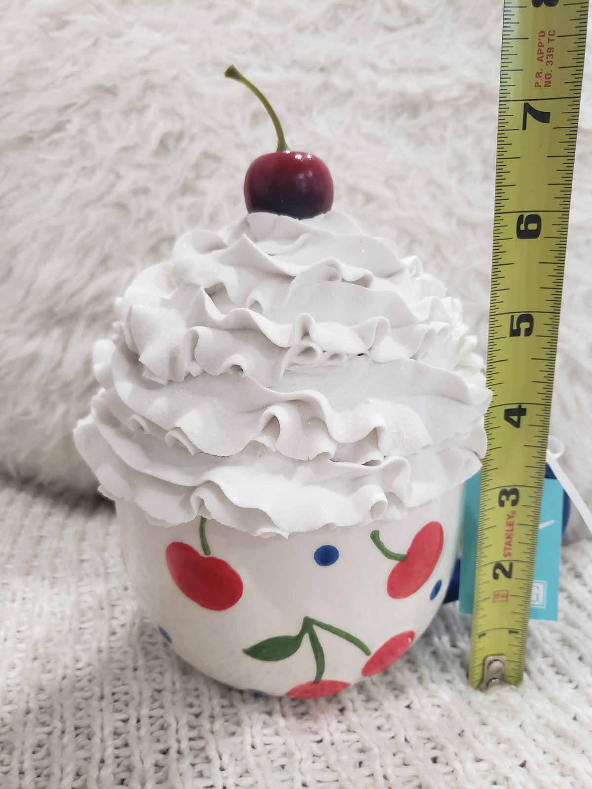 Pip Posh Design Faux Sweet Décor Cherry Mug &amp; Whipped Cherry Topper Collection