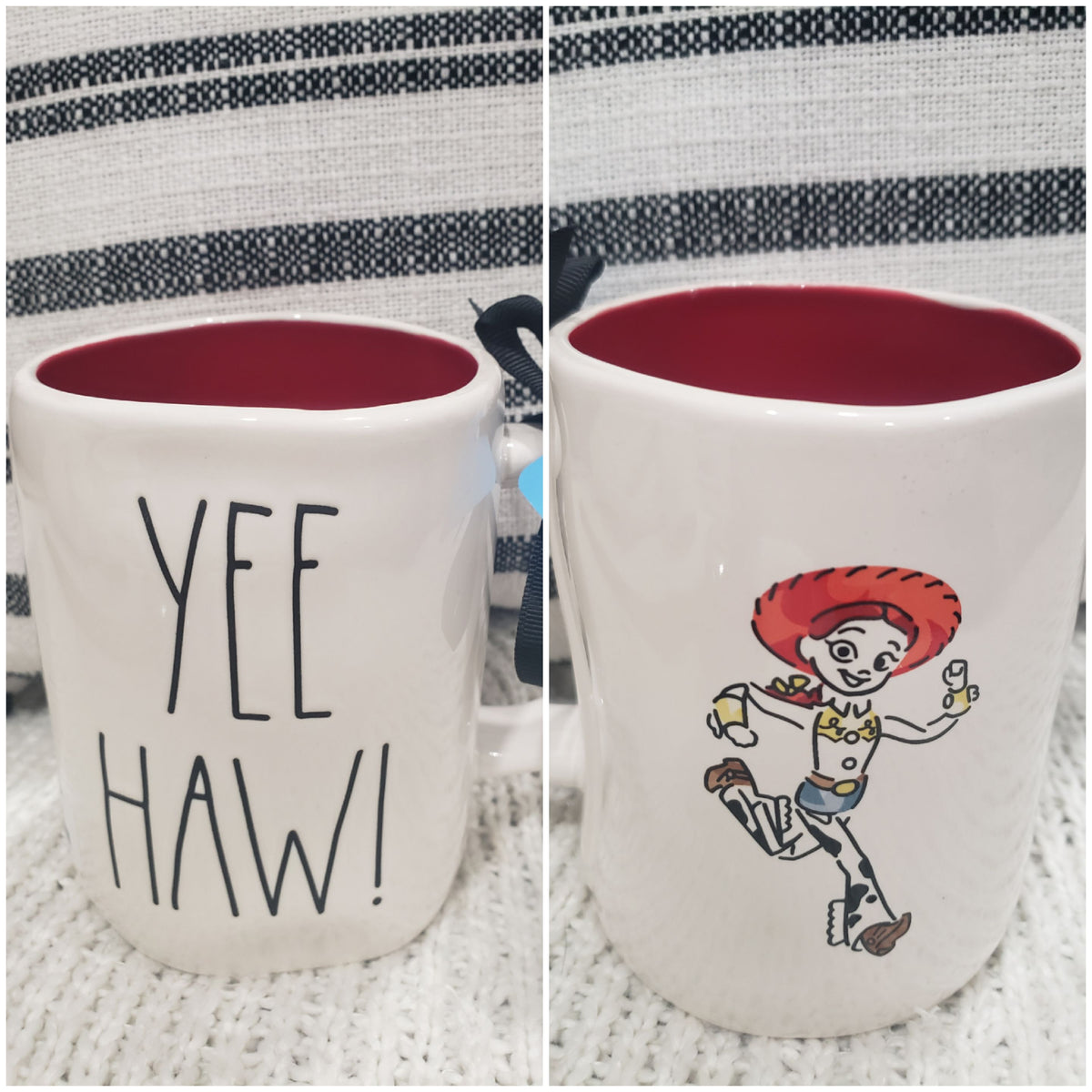 Rae Dunn &quot;Yee Haw!&quot; Jessie Double Sided Mug Disney / Pixar Collection