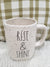 Rae Dunn "Rise & Shine" White Speckled Mug Collection