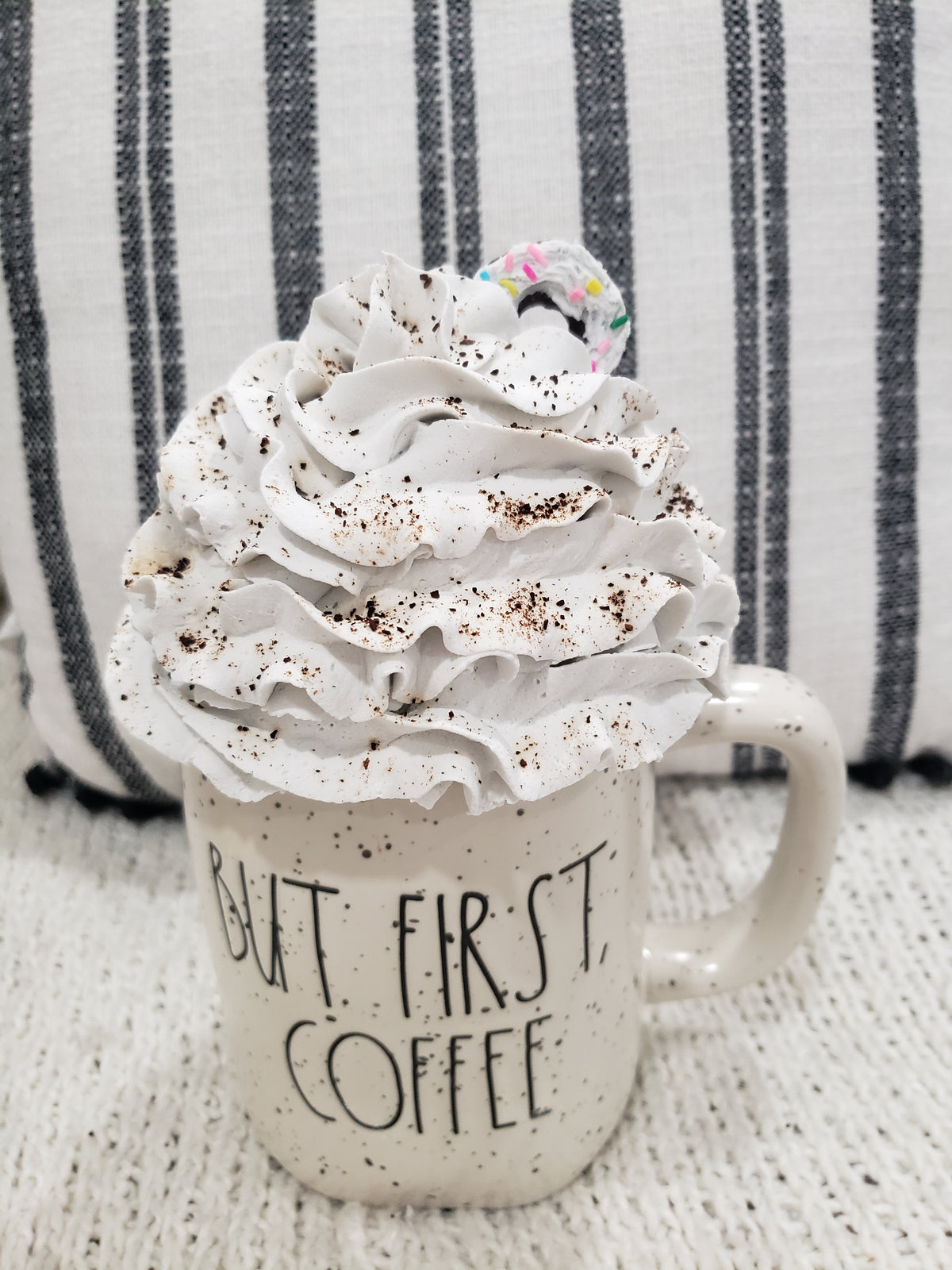 Pip Posh Design Faux Sweet Décor Whipped Vanilla Donut Mug Topper Collection