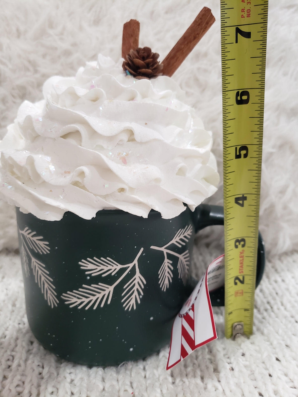 Pip Posh Design Faux Sweet Décor Green Pine Mug &amp; White Whipped Topper Collection