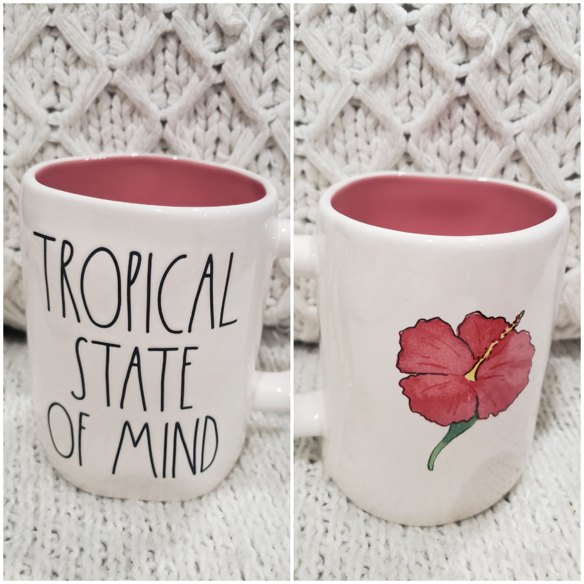 Rae Dunn &quot;Tropical State Of Mind&quot; Double Sided Mug Collection