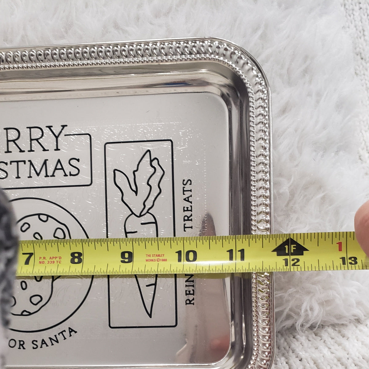 Pip Posh Design Merry Christmas Holiday Decorative Metal Tray Holiday Collection