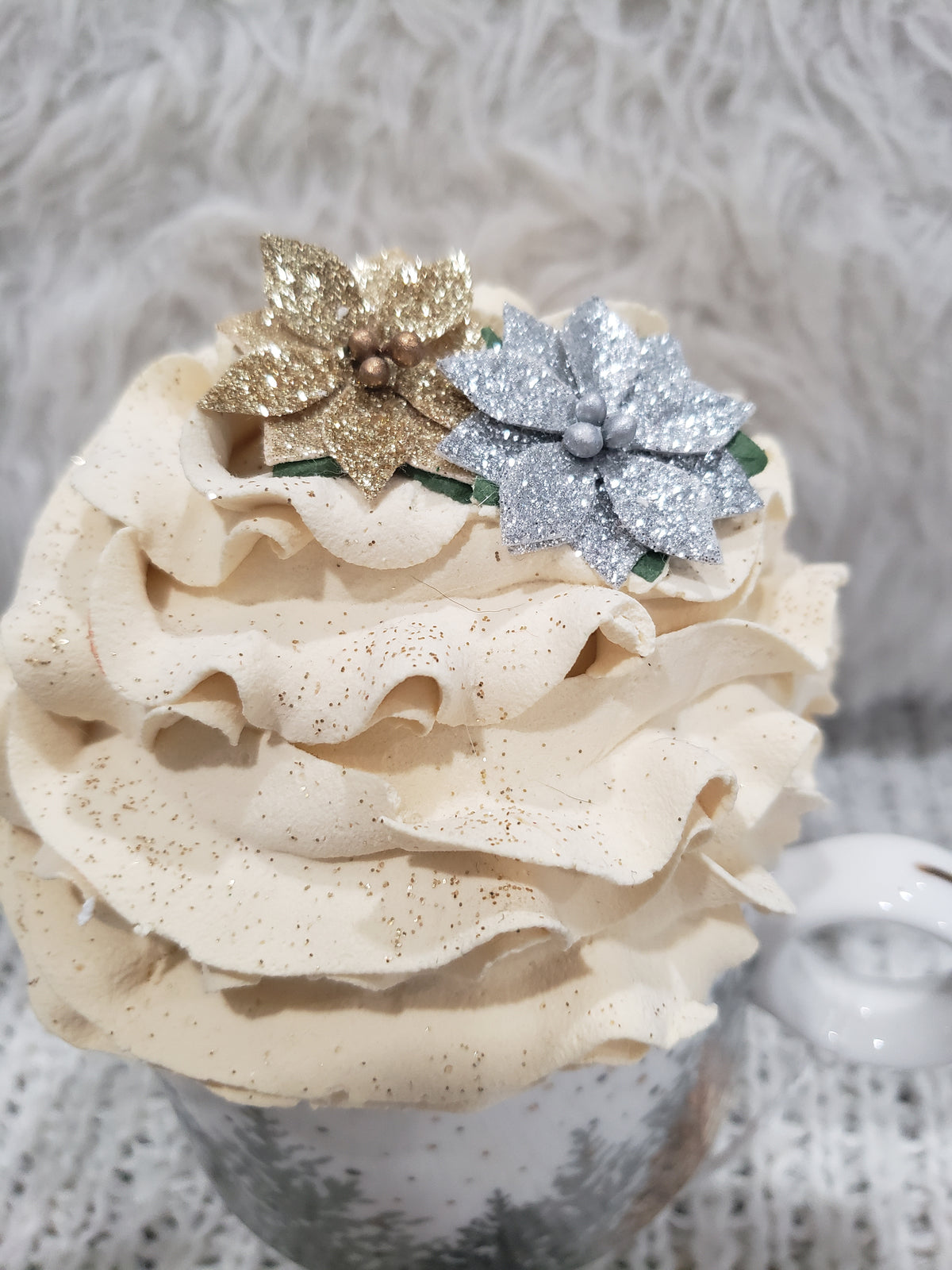 Pip Posh Design Faux Sweet Décor  Winter Trees Mug &amp; Ivory Whipped Topper Collection