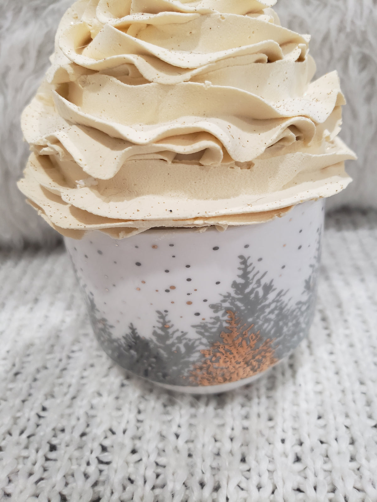 Pip Posh Design Faux Sweet Décor  Winter Trees Mug &amp; Ivory Whipped Topper Collection