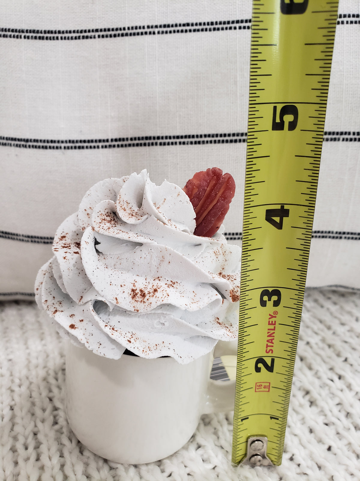 Pip Posh Design Faux Sweet Décor White Mini Mug &amp; Walnut Whipped Topper Collection
