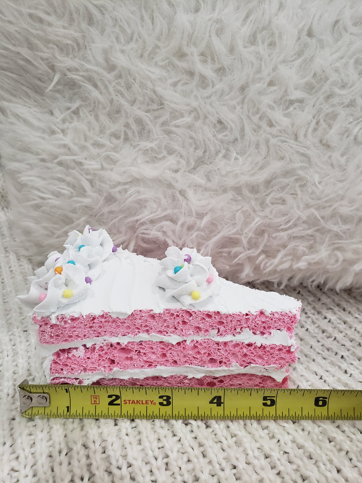 Pip Posh Design Faux Sweet Décor Whipped Pink Sprinkle Slice Of Cake Collection