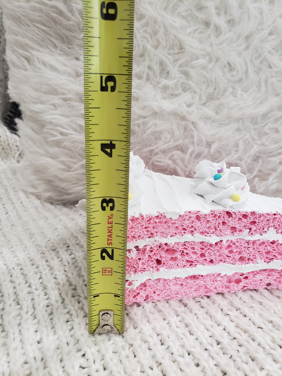 Pip Posh Design Faux Sweet Décor Whipped Pink Sprinkle Slice Of Cake Collection