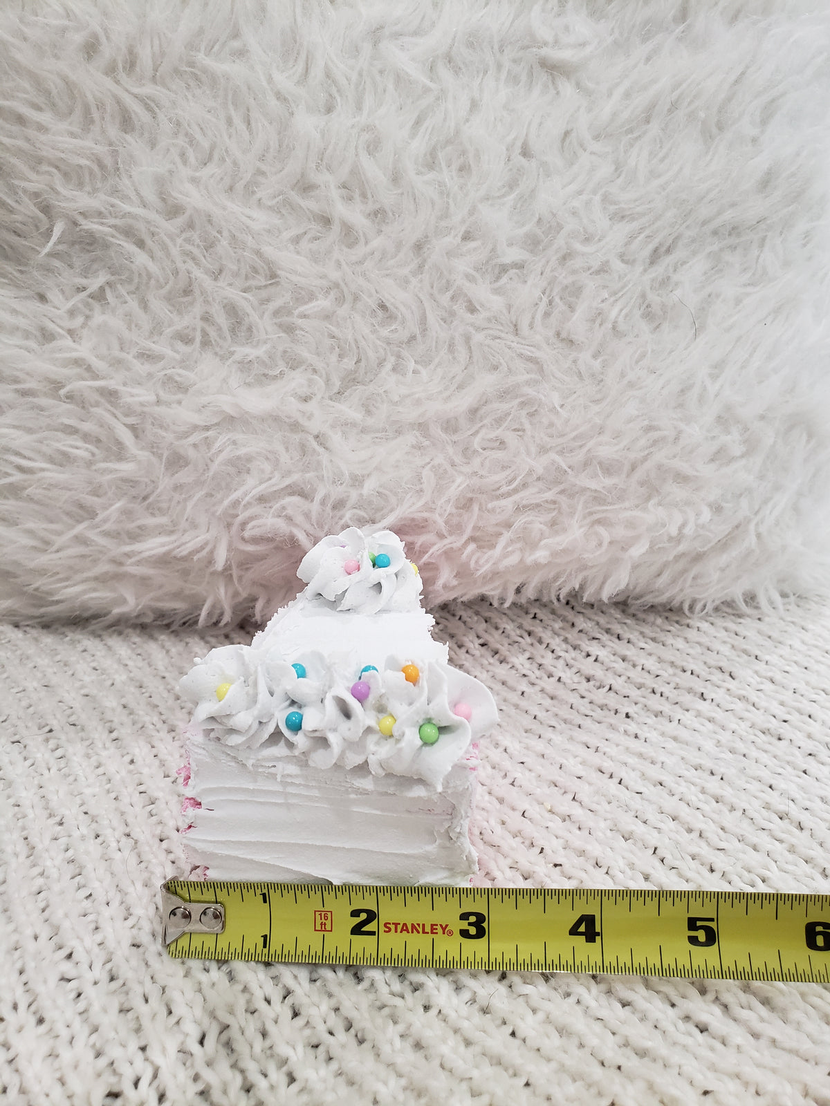 Pip Posh Design Faux Sweet Décor Whipped Pink Sprinkle Slice Of Cake Collection