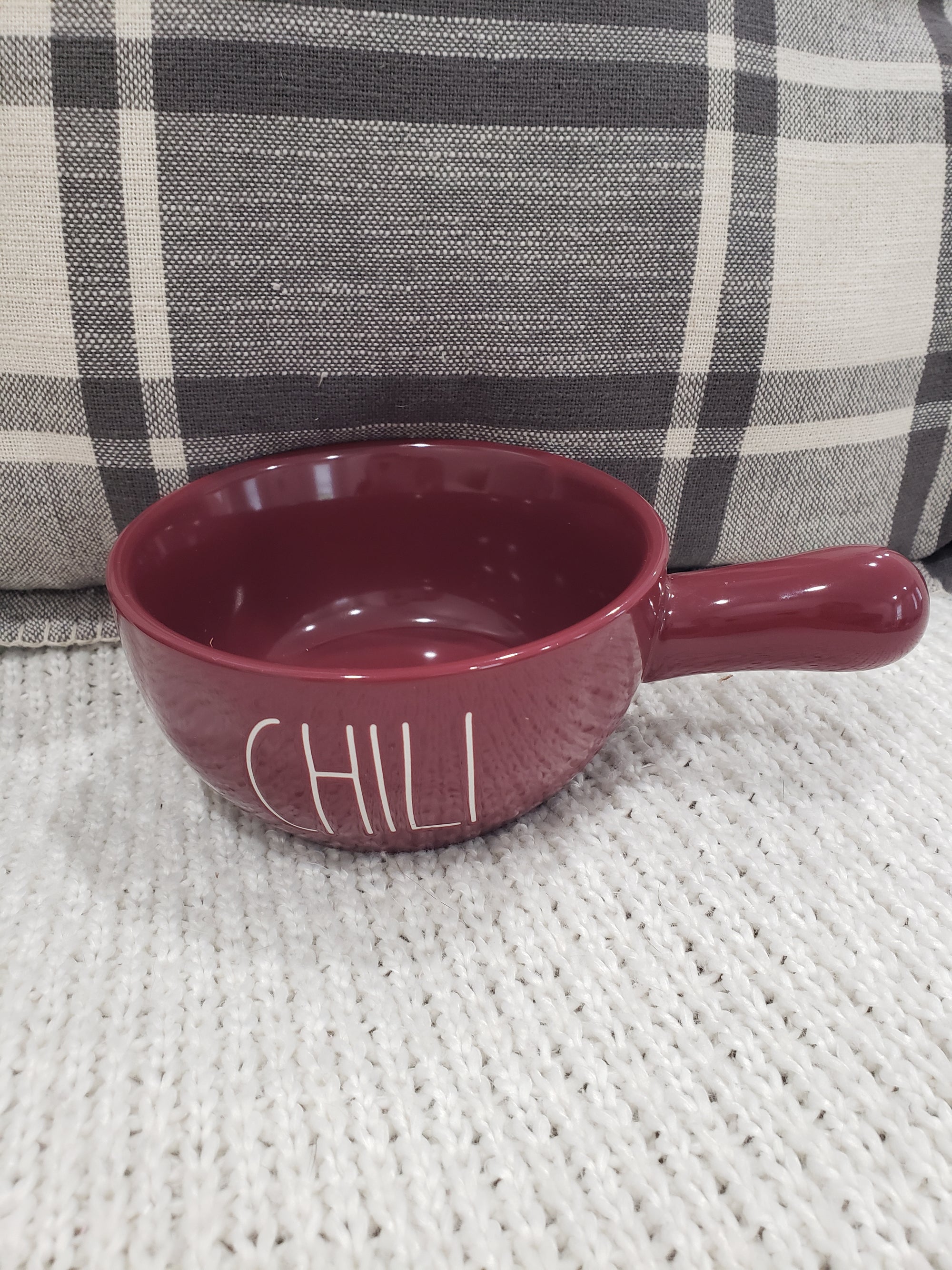 Rae Dunn "Chili" Maroon Bowl With Handle Collection